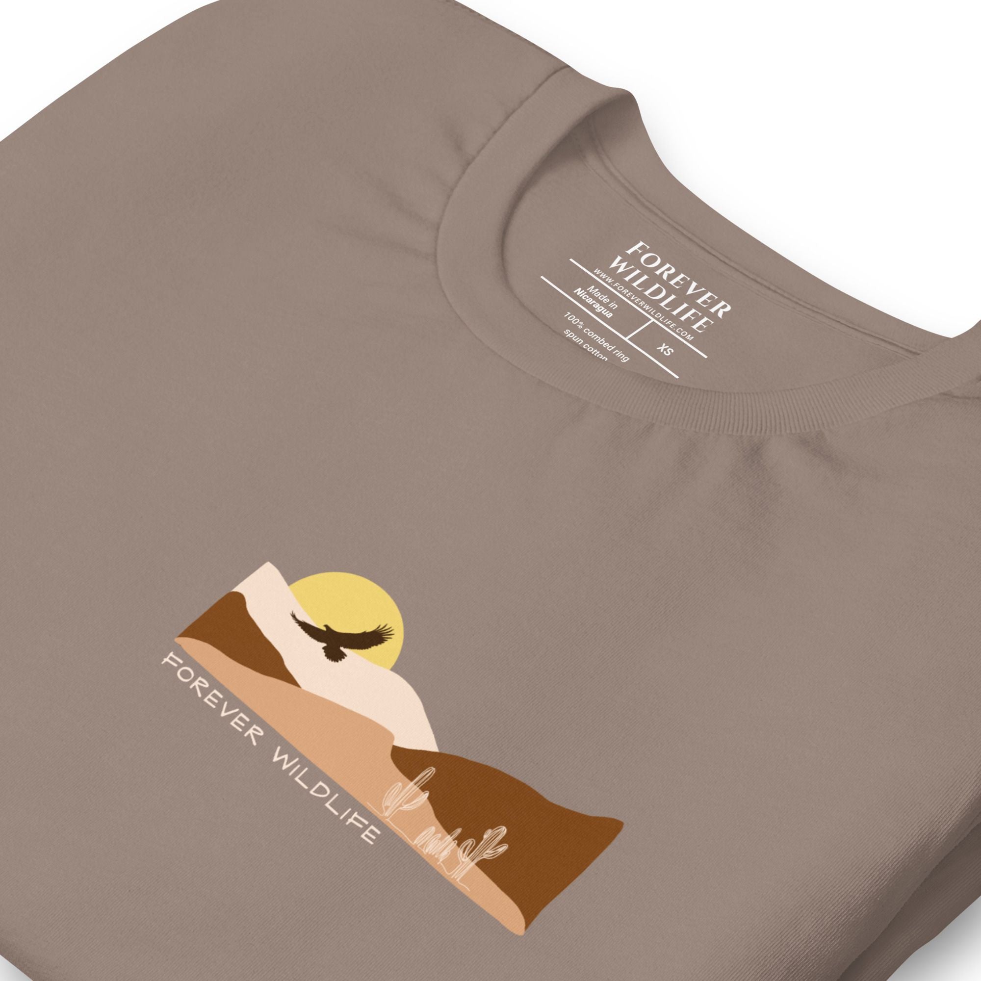 Eagle T-shirt, beautiful pebble Eagle t-shirt with eagle soaring over the desert part of Wildlife t shirts & Clothing collection.