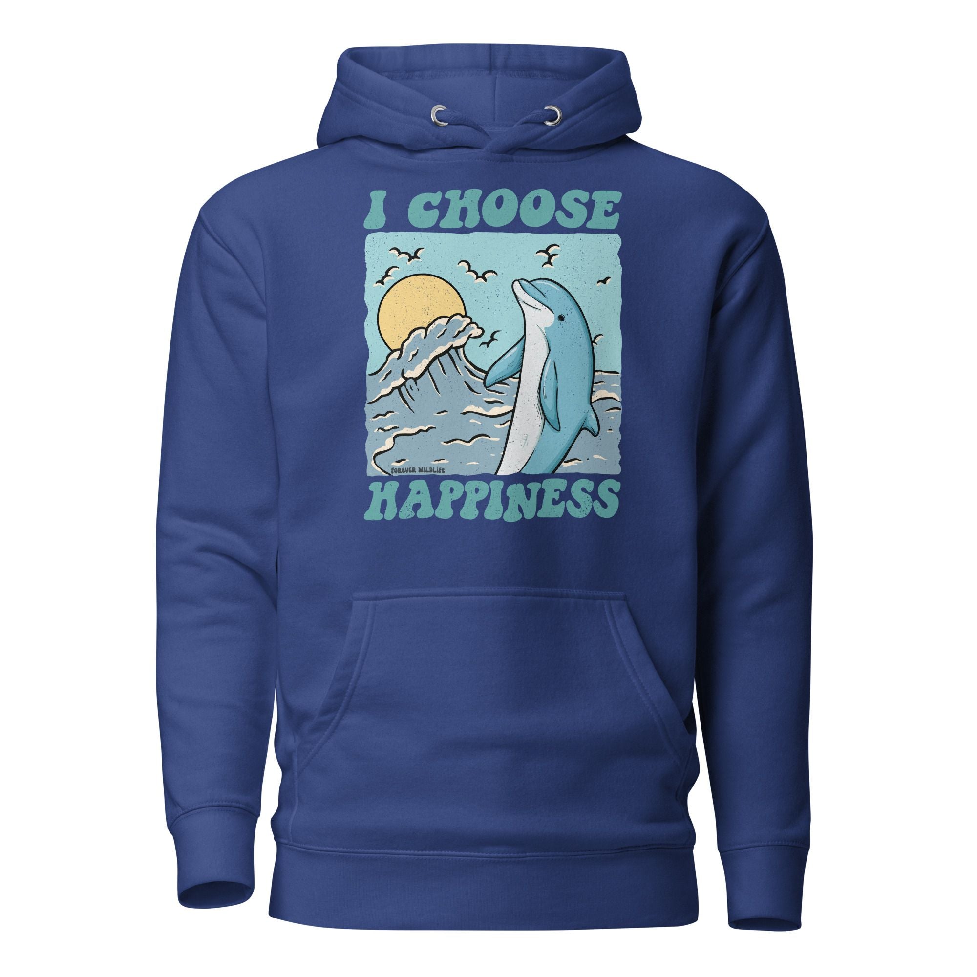 Dolphin Hoodie in Royal Blue – Premium Wildlife Animal Inspirational Hoodie Design, part of Wildlife Hoodies & Clothing from Forever Wildlife