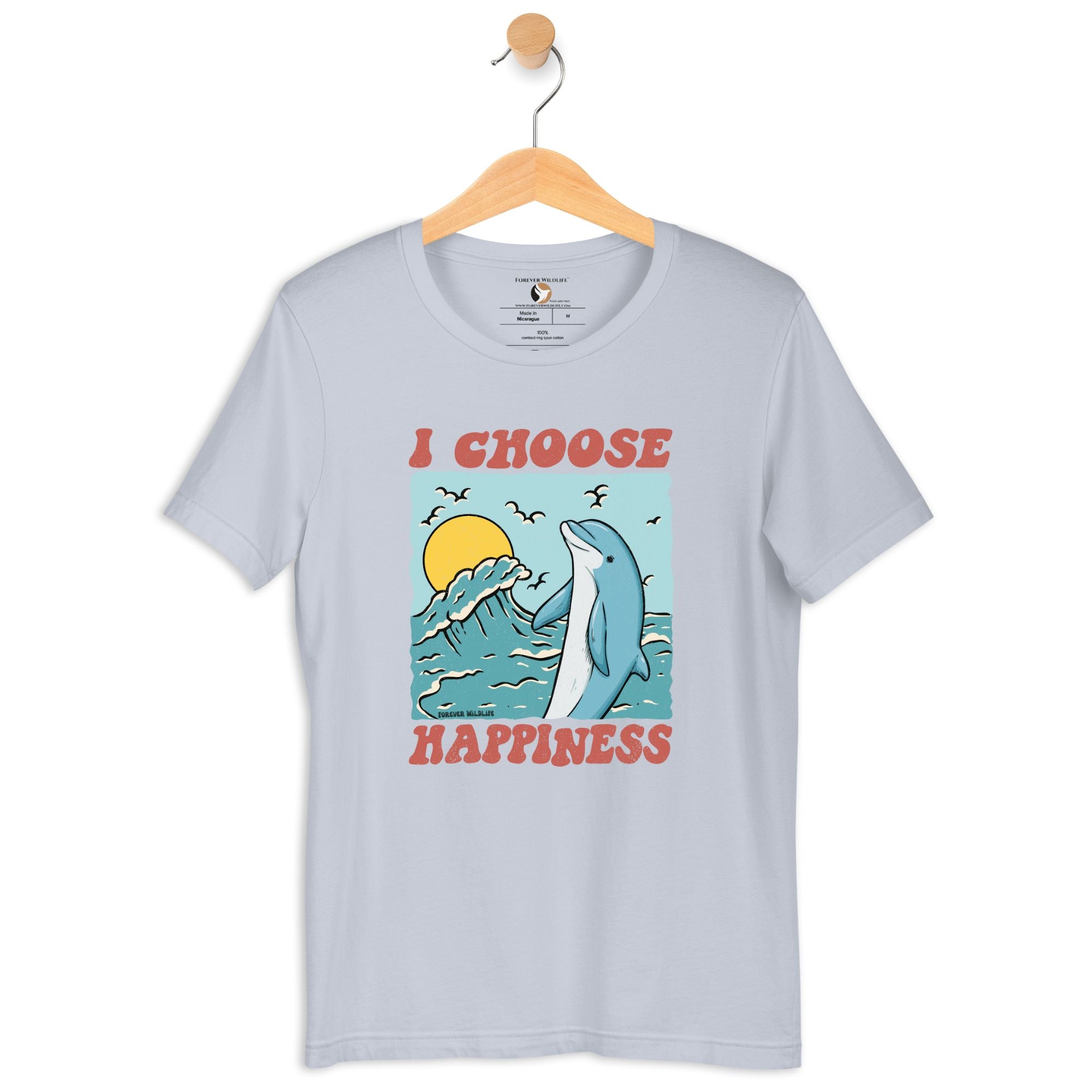 Dolphin T-Shirt in Light Blue – Premium Wildlife T-Shirt Design, Wildlife Clothing & Apparel from Forever Wildlife