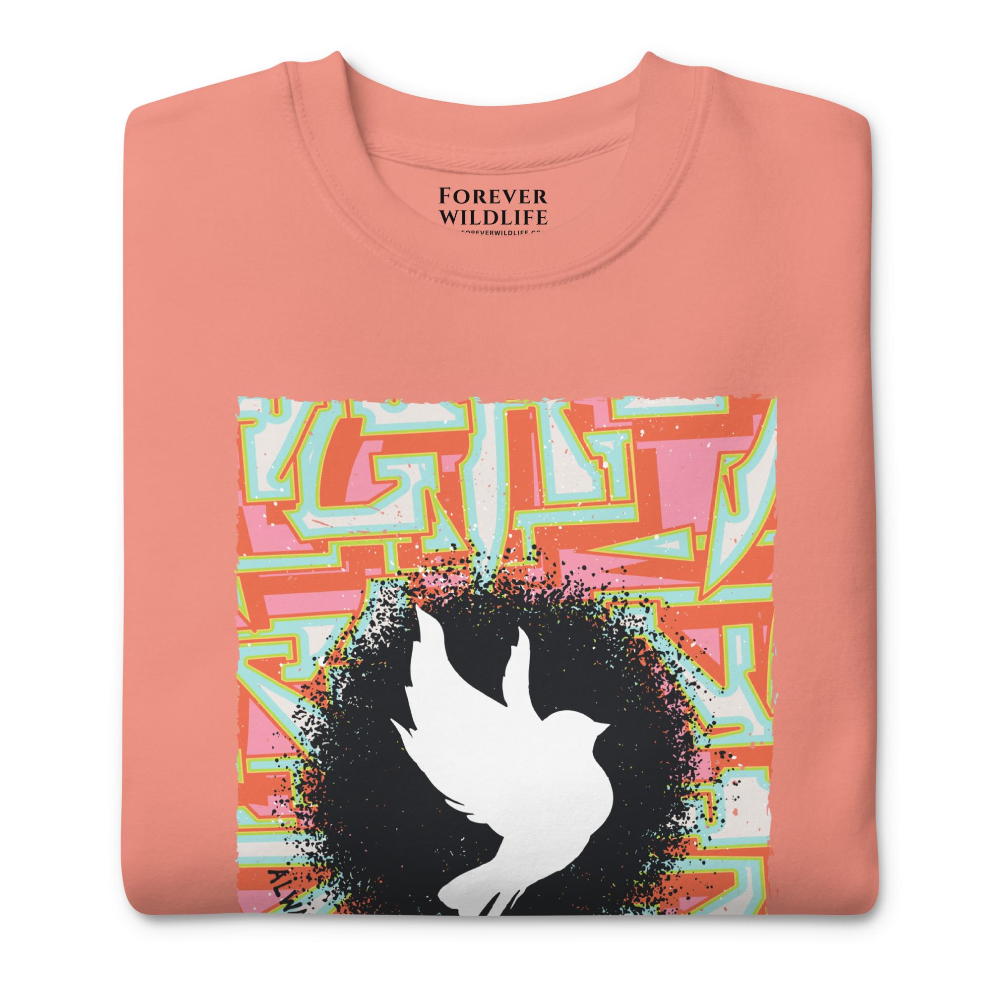 Dove Sweatshirt in Rose-Premium Wildlife Animal Inspiration Sweatshirt Design with 'Always Follow Your Dreams' text, part of Wildlife Sweatshirts & Clothing from Forever Wildlife.