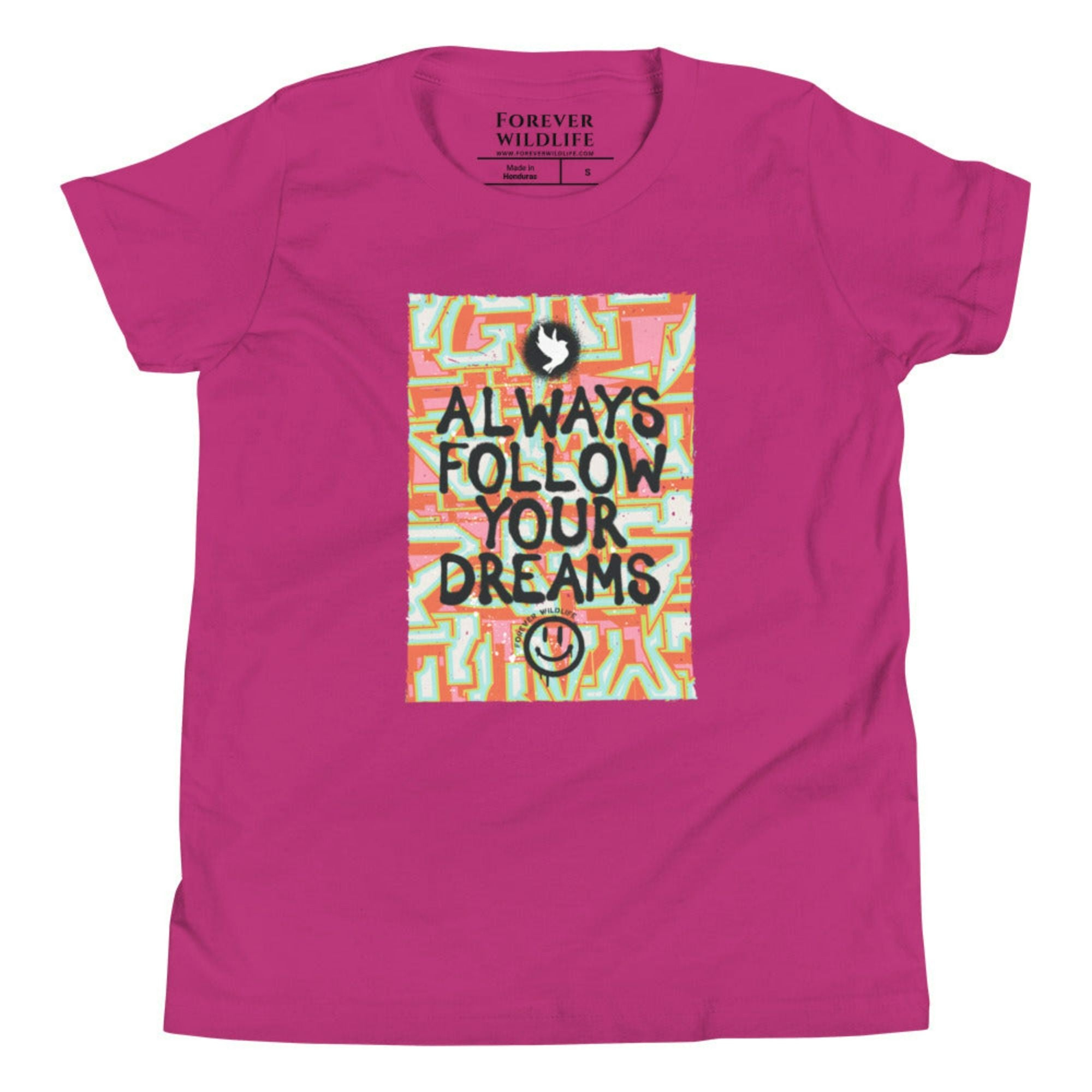 Berry Dove Youth T-Shirt with Dove graphic as part of Wildlife T Shirts, Wildlife Clothing & Apparel by Forever Wildlife