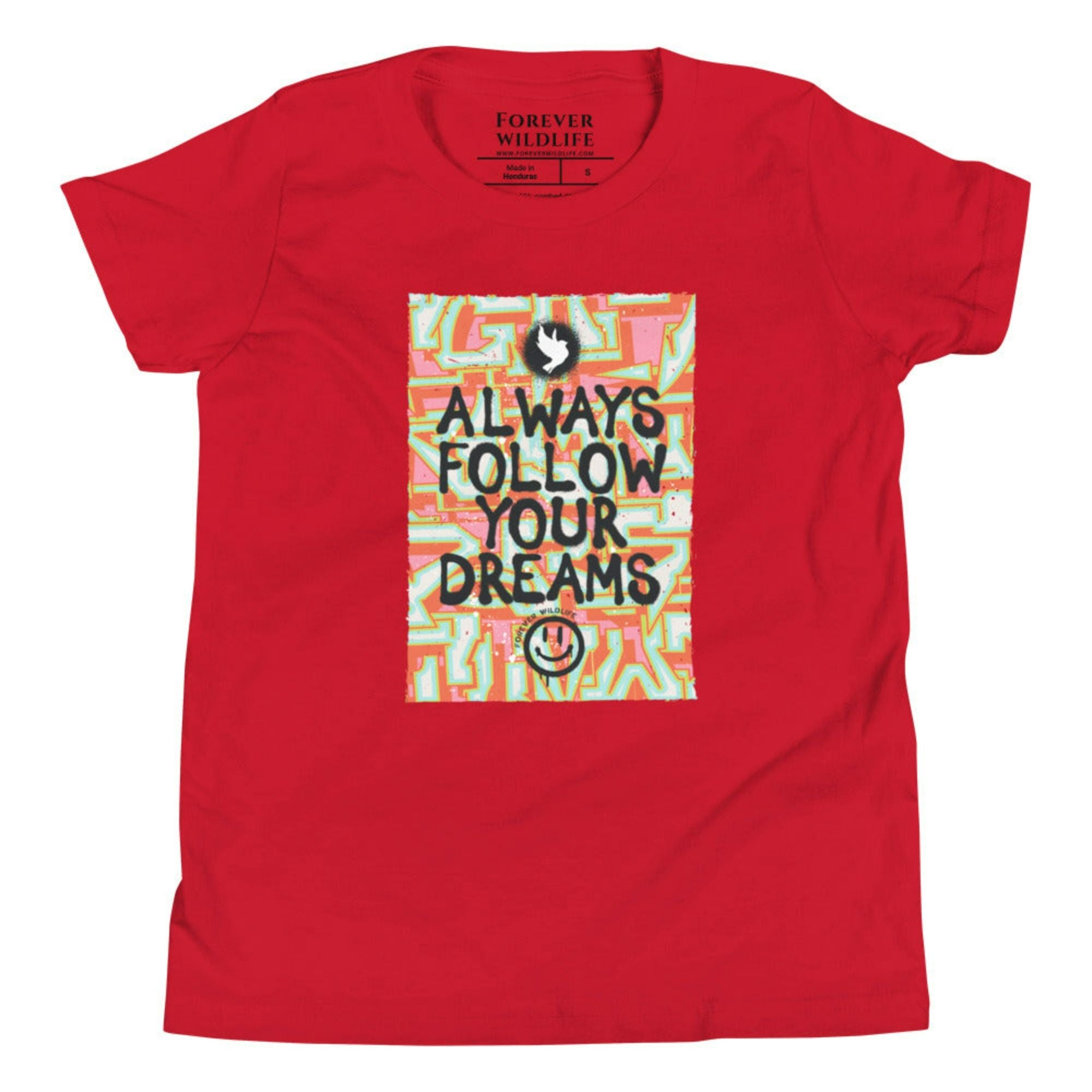 Red Dove Youth T-Shirt with Dove graphic as part of Wildlife T Shirts, Wildlife Clothing & Apparel by Forever Wildlife