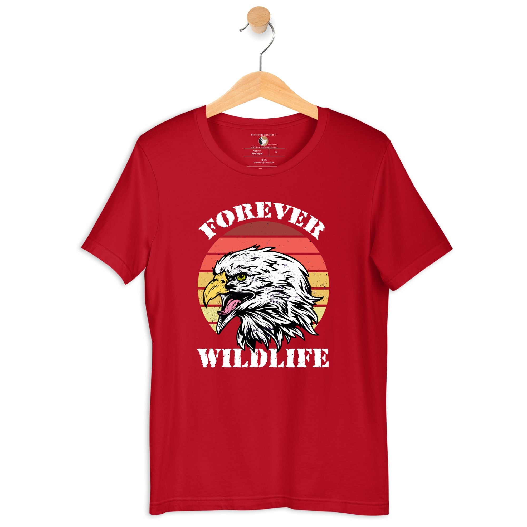 Eagle T-Shirt in Red – Premium Wildlife T-Shirt Design, Eagle Shirts and Wildlife Clothing from Forever Wildlife