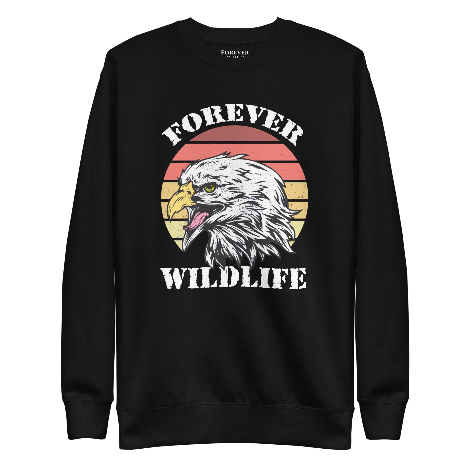 Eagle Sweatshirt in Black-Premium Wildlife Animal Inspiration Sweatshirt Design, part of Wildlife Sweatshirts & Clothing from Forever Wildlife.