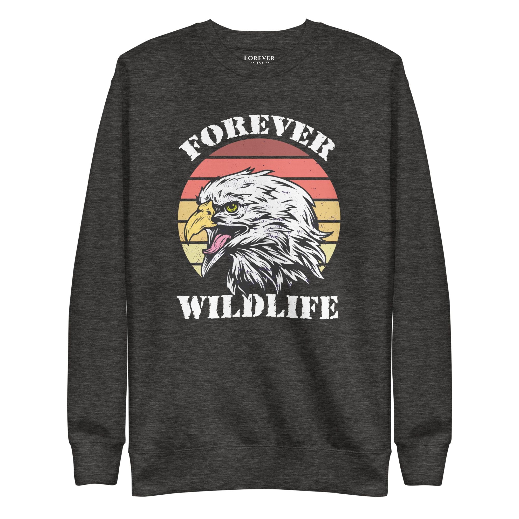 Eagle Sweatshirt in Heather Charcoal-Premium Wildlife Animal Inspiration Sweatshirt Design, part of Wildlife Sweatshirts & Clothing from Forever Wildlife.