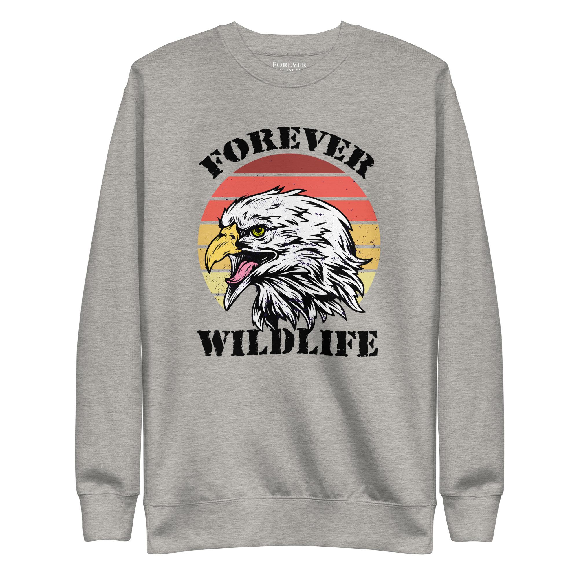 Eagle Sweatshirt in Grey-Premium Wildlife Animal Inspiration Sweatshirt Design, part of Wildlife Sweatshirts & Clothing from Forever Wildlife.