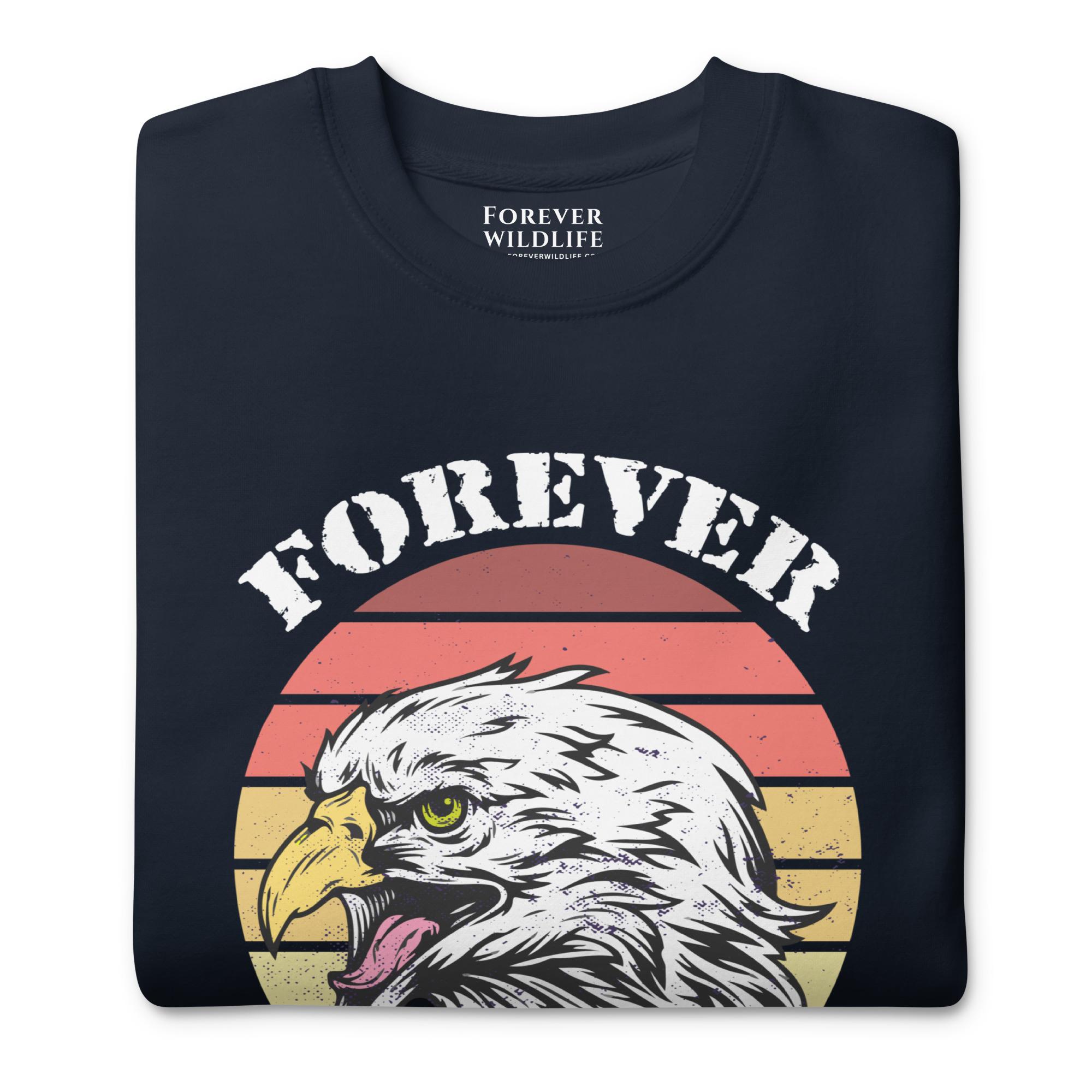 Eagle Sweatshirt in Navy-Premium Wildlife Animal Inspiration Sweatshirt Design, part of Wildlife Sweatshirts & Clothing from Forever Wildlife.