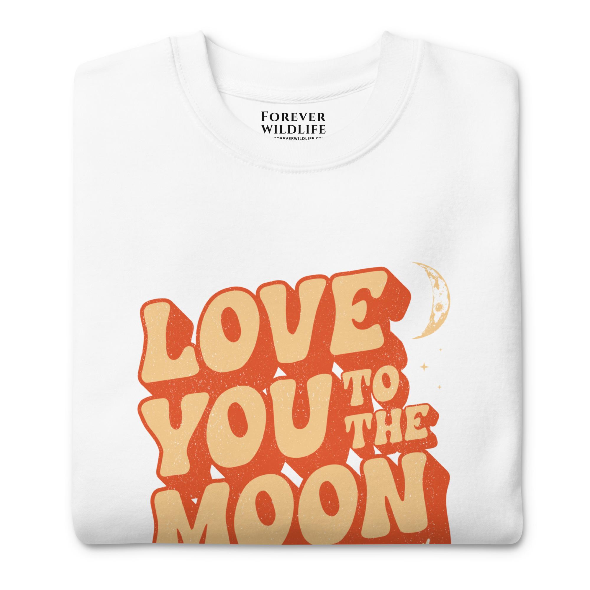 Eagle Sweatshirt in White-Premium Wildlife Animal Inspiration Sweatshirt Design with 'Love You To The Moon' text, part of Wildlife Sweatshirts & Clothing from Forever Wildlife.