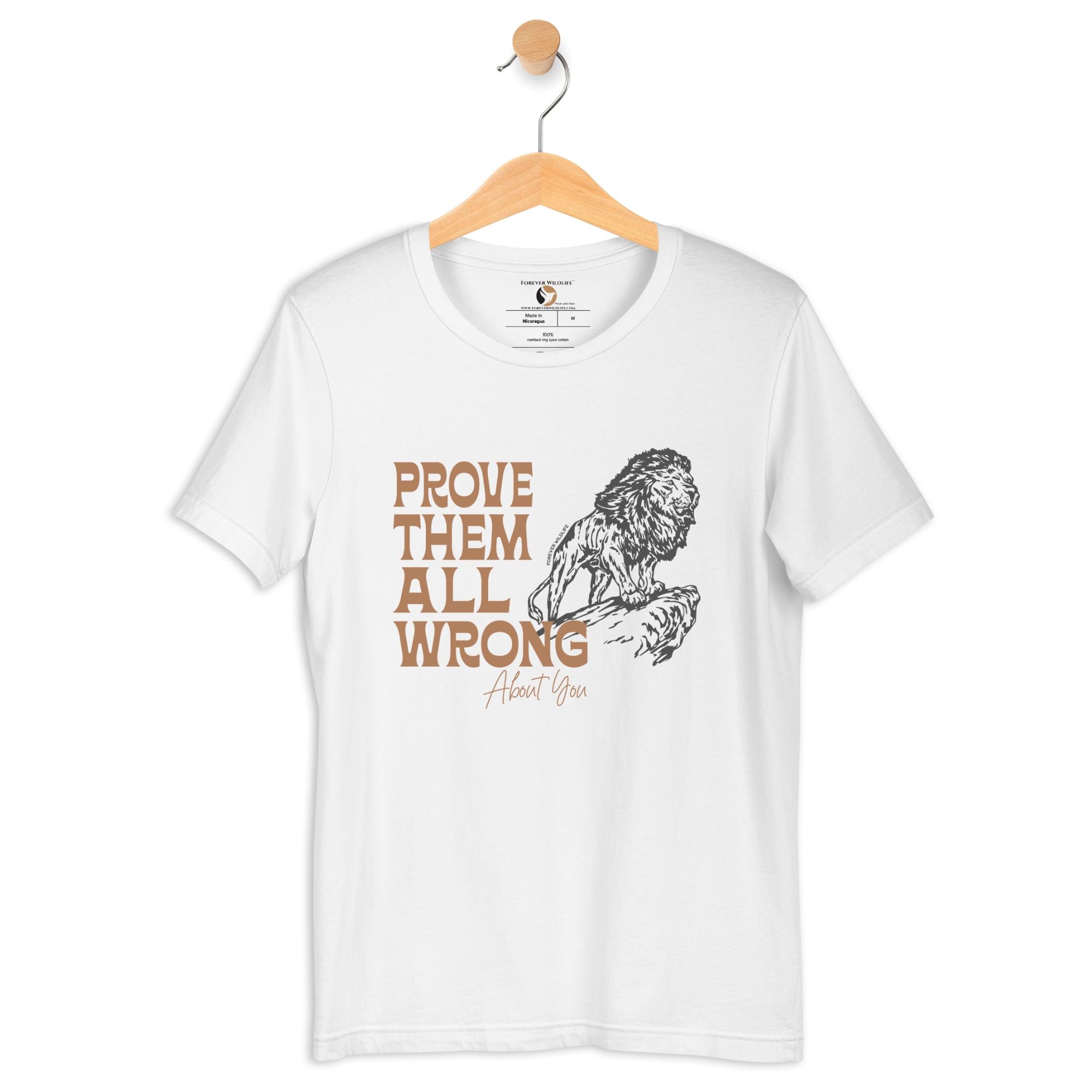 Lion T-Shirt in White – Premium Wildlife T-Shirt Design, Wildlife Clothing & Apparel from Forever Wildlife