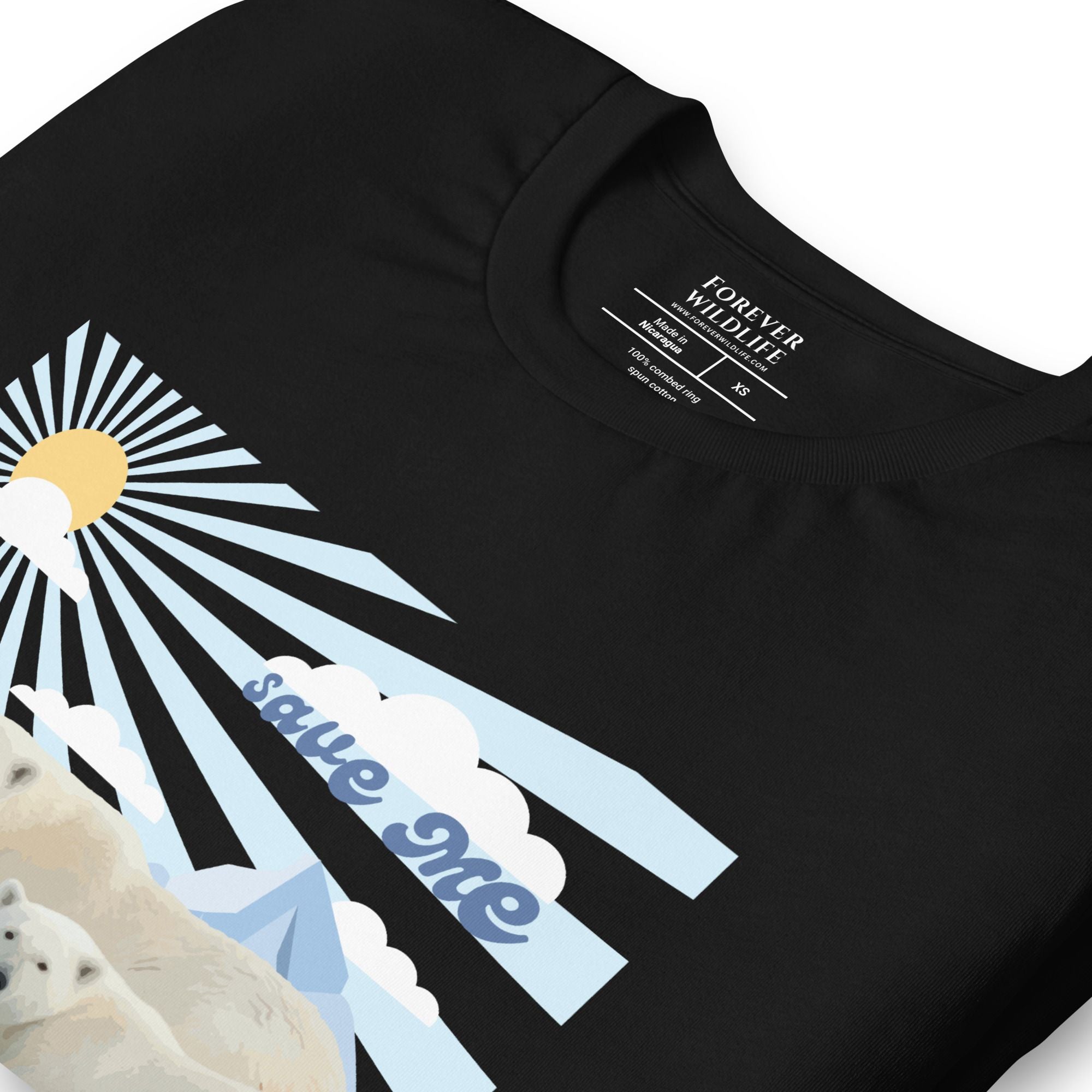 Save The Polar Bears T-Shirt in Black – Premium Wildlife T-Shirt Design, Wildlife Clothing & Apparel from Forever Wildlife
