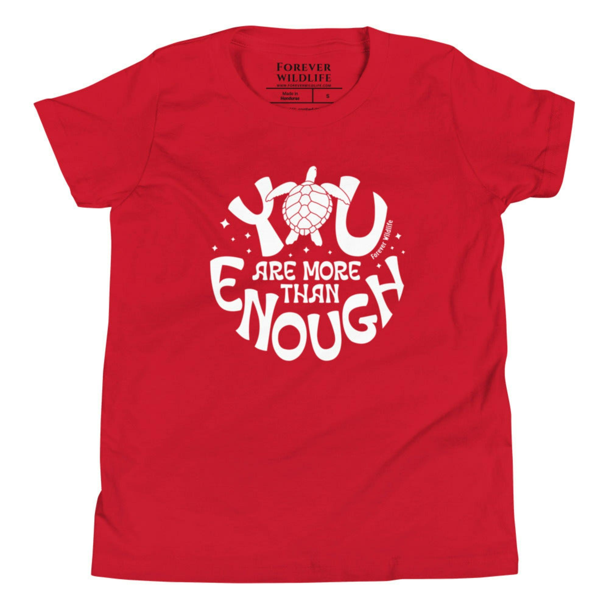 Red Youth T-Shirt with Sea Turtle graphic as part of Wildlife T-Shirts, Wildlife Clothing & Apparel by Forever Wildlife