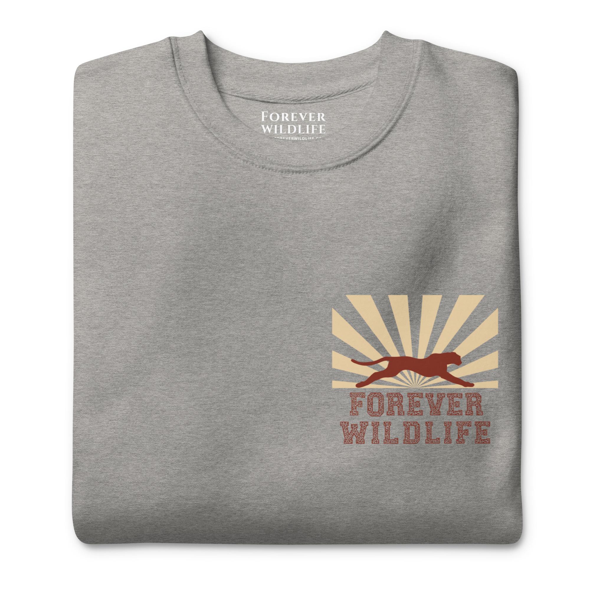 Cheetah Sweatshirt, beautiful Grey Cheetah sweatshirt with cheetah graphics made by Forever Wildlife Wildlife Sweatshirts.