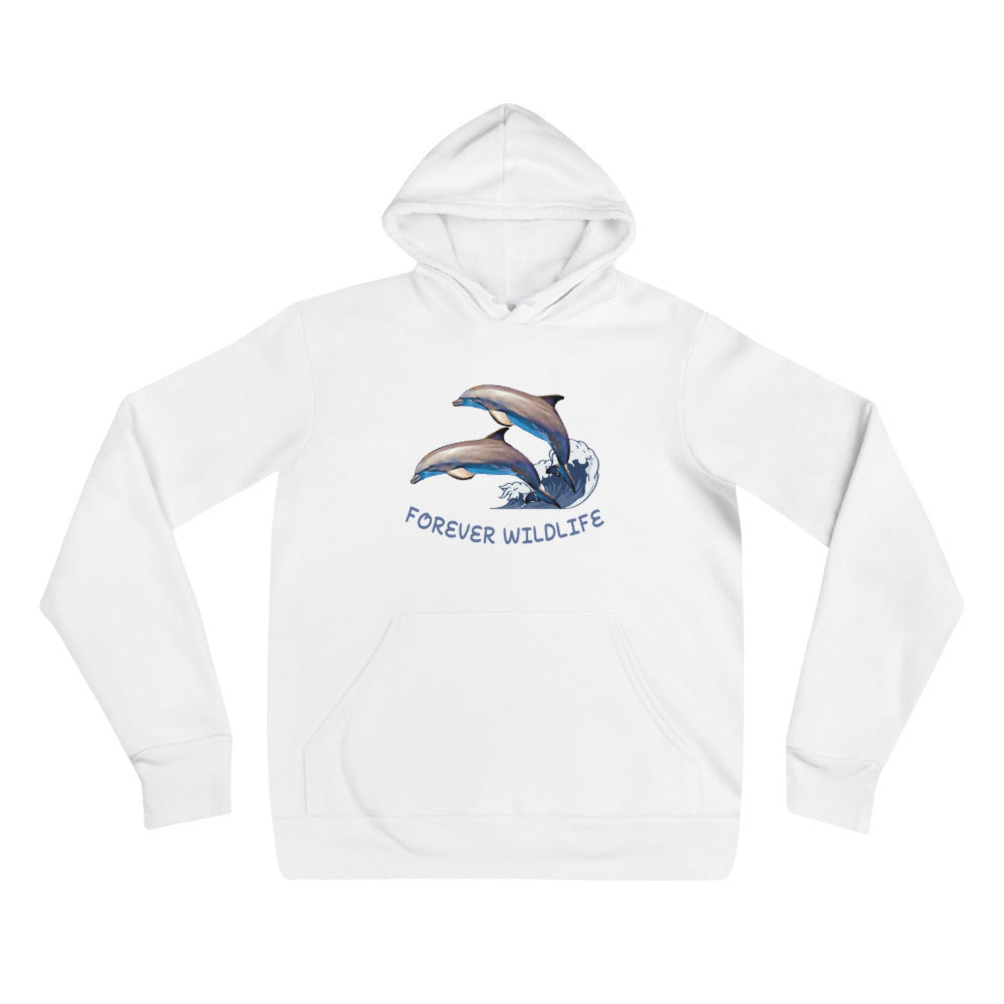 Dolphin Hoodie in White – Premium Wildlife Animal Inspirational Hoodie Design, part of Wildlife Hoodies & Clothing from Forever Wildlife