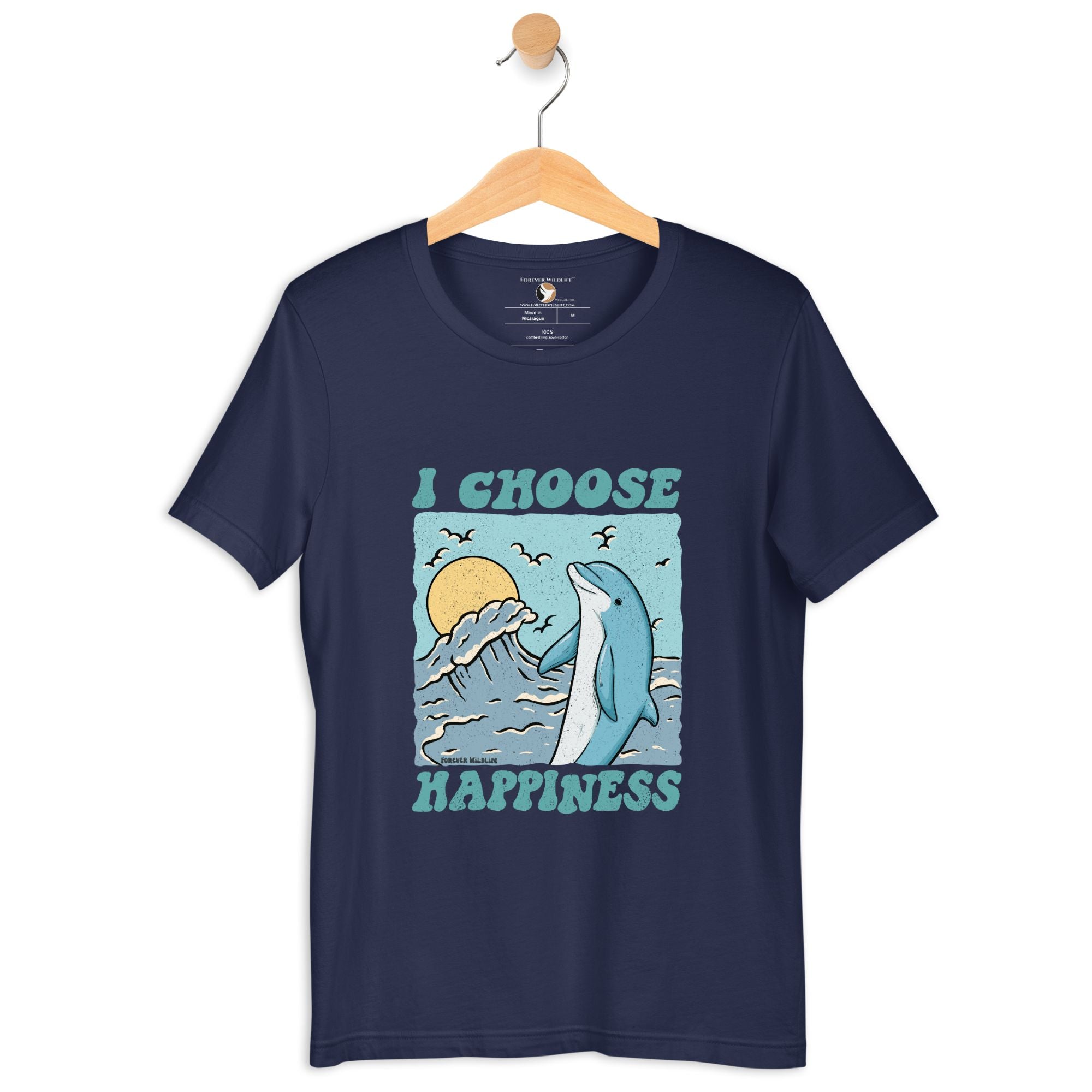 Dolphin T-Shirt in Navy – Premium Wildlife T-Shirt Design, Wildlife Clothing & Apparel from Forever Wildlife