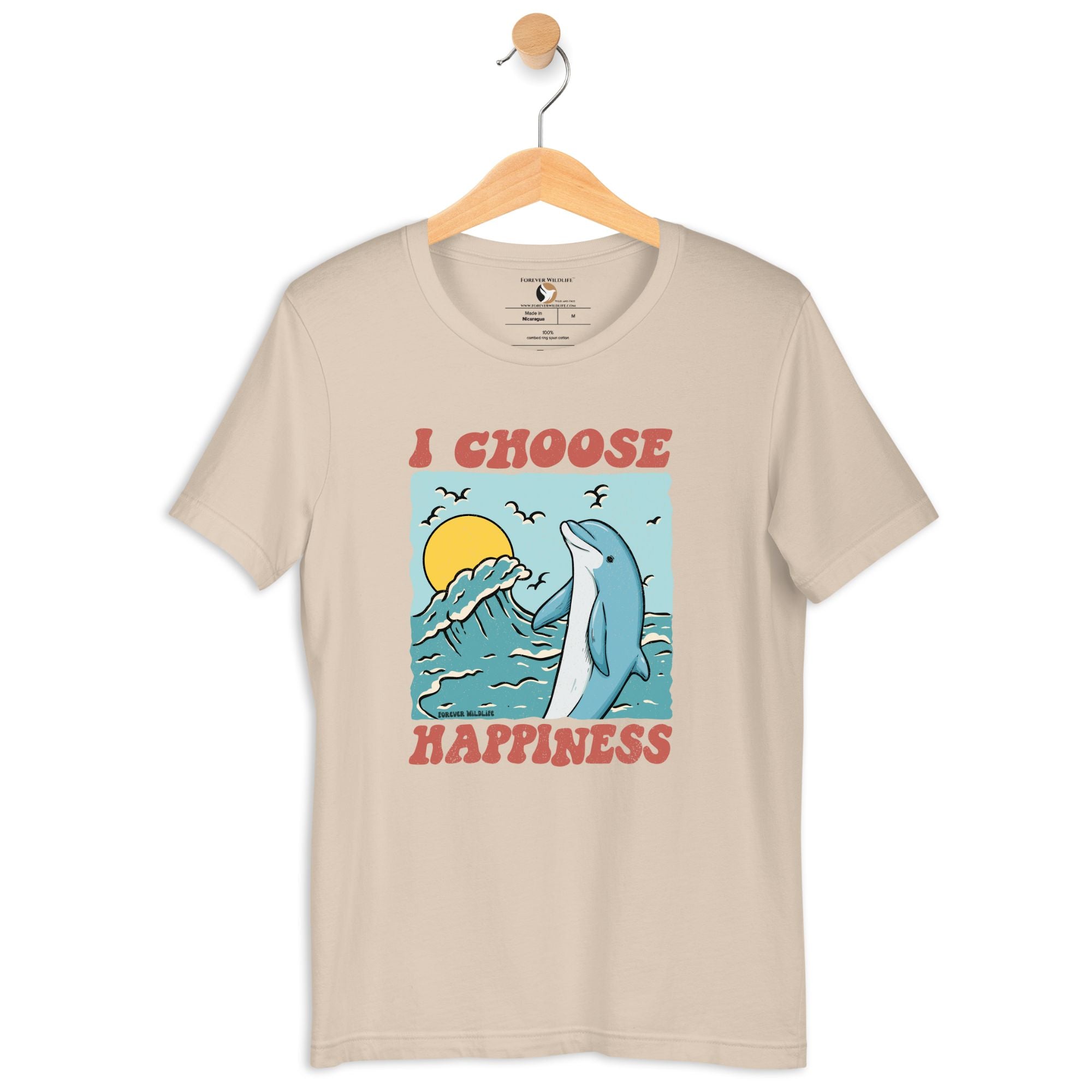 Dolphin T-Shirt in Soft Cream – Premium Wildlife T-Shirt Design, Wildlife Clothing & Apparel from Forever Wildlife
