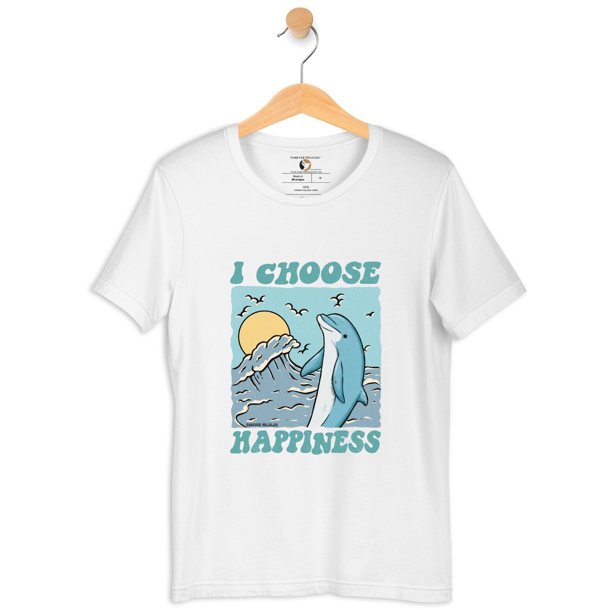 Dolphin T-Shirt in White – Premium Wildlife T-Shirt Design, Wildlife Clothing & Apparel from Forever Wildlife