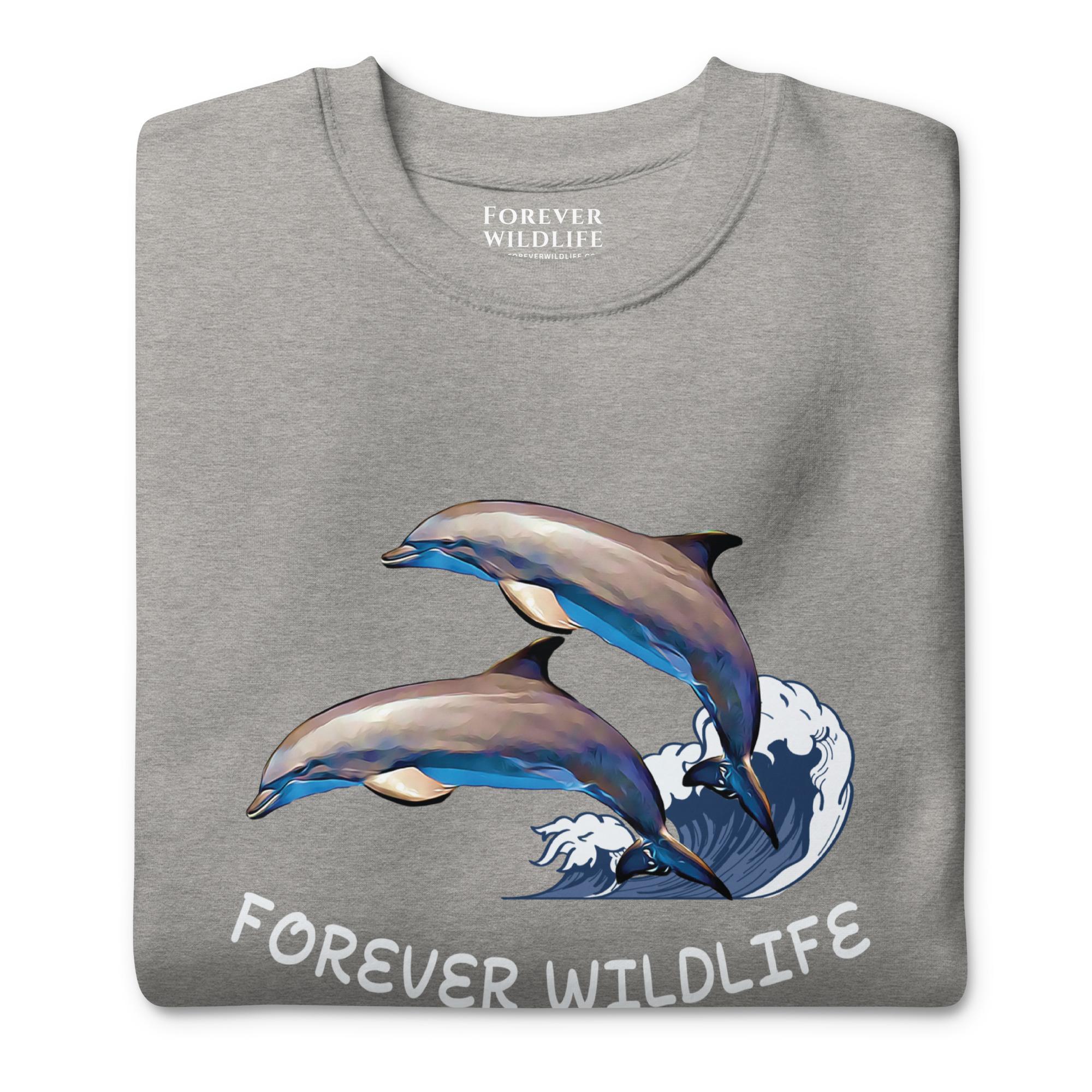 Dolphin Sweatshirt in Grey-Premium Wildlife Animal Inspiration Sweatshirt Design, part of Wildlife Sweatshirts & Clothing from Forever Wildlife.