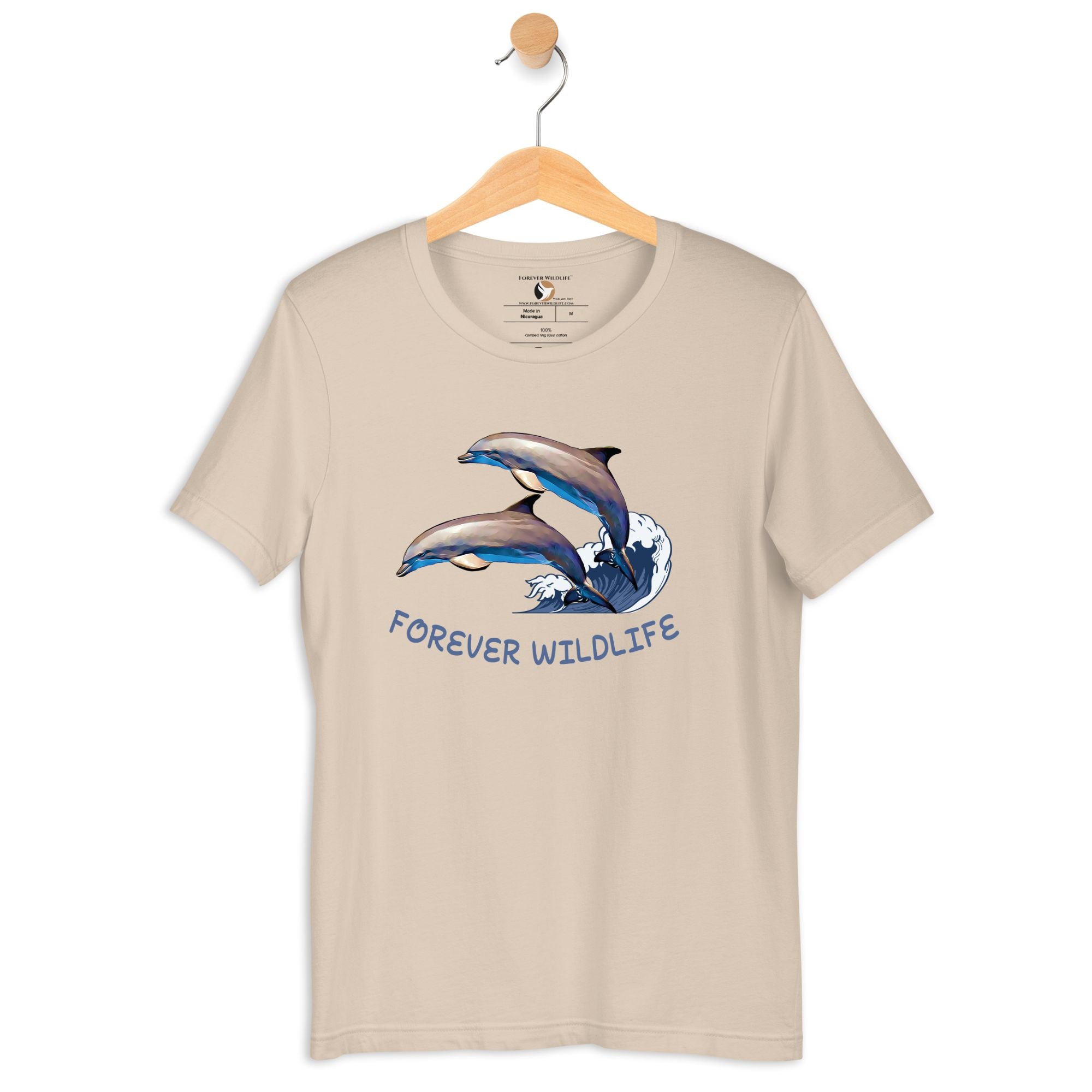 Dolphin T-Shirt in Soft Cream – Premium Wildlife T-Shirt Design, Wildlife Clothing & Apparel from Forever Wildlife
