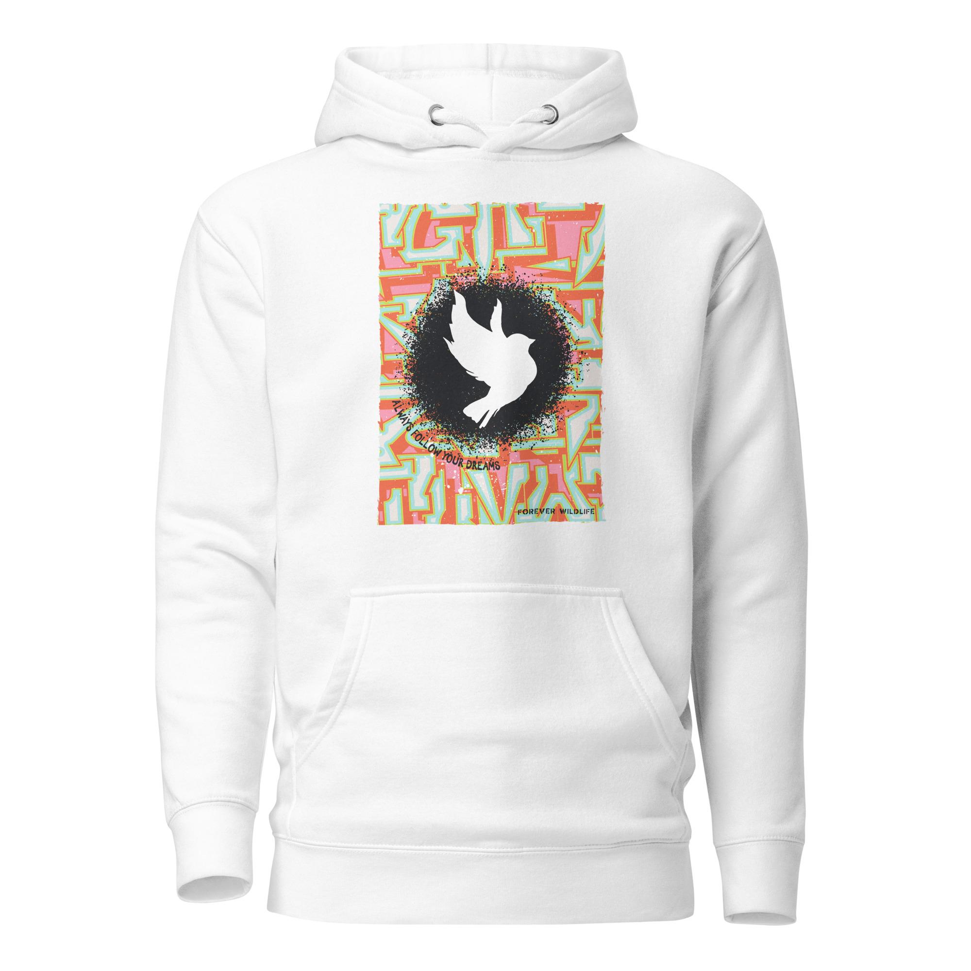 Dove Hoodie in White – Premium Wildlife Animal Inspirational Hoodie Design, part of Wildlife Hoodies & Clothing from Forever Wildlife
