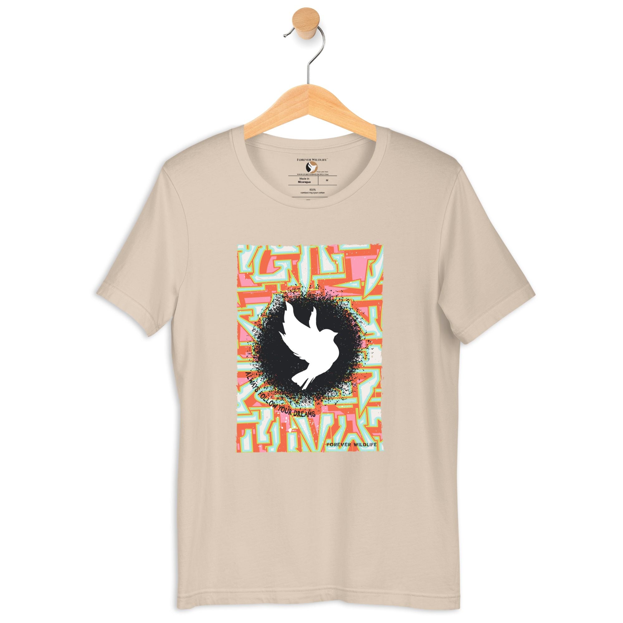 Dove Shirt in Soft Cream – Premium Wildlife Inspirational T-Shirt Design, Wildlife Apparel from Forever Wildlife