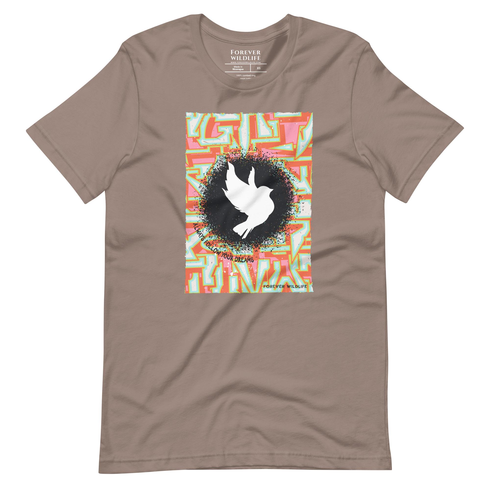 Dove Shirt in Pebble - High-Quality Wildlife Inspirational T-Shirt Design, Wildlife Clothing from Forever Wildlife