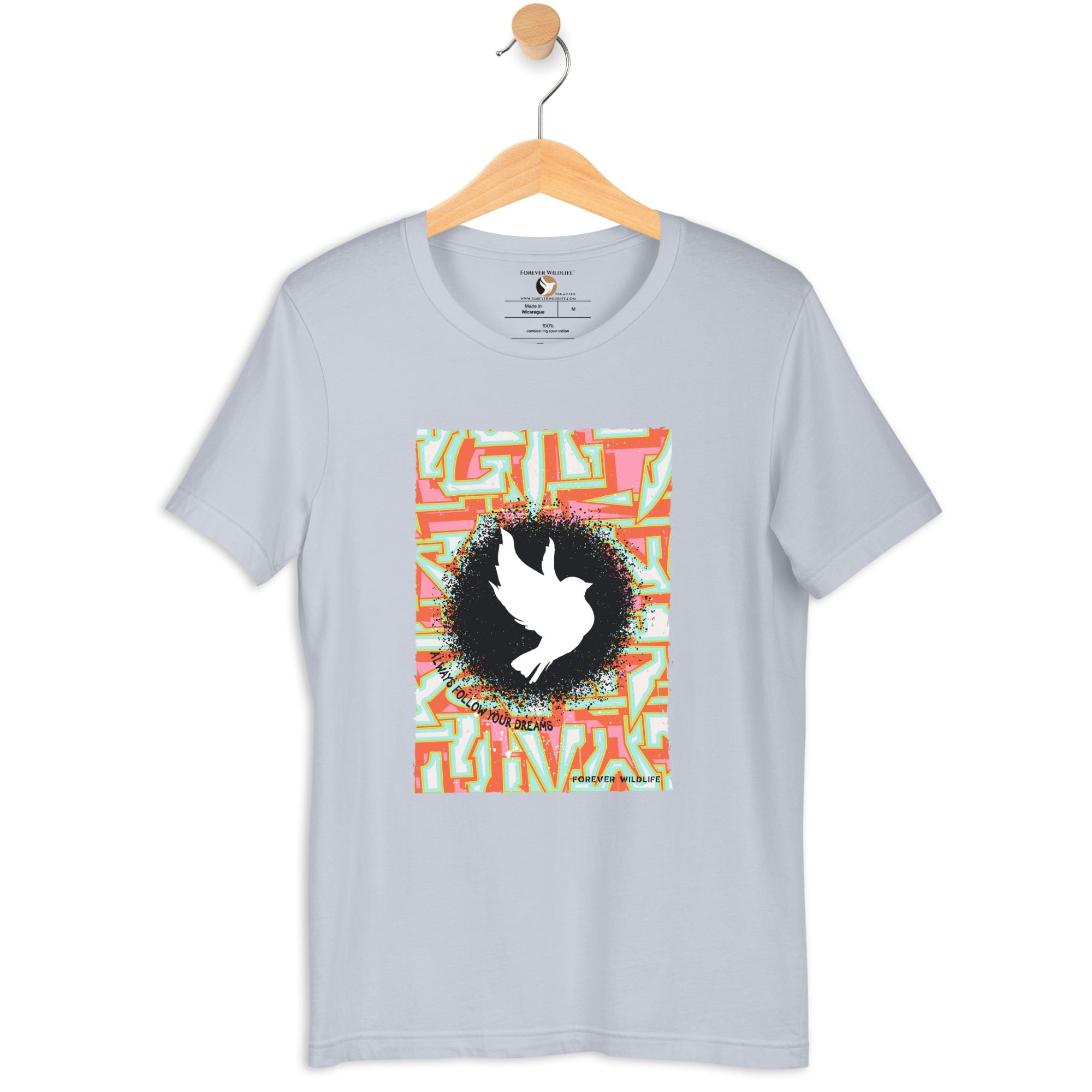 Dove Shirt in Light Blue - High-Quality Wildlife Inspirational T-Shirt Design, Wildlife Clothing from Forever Wildlife