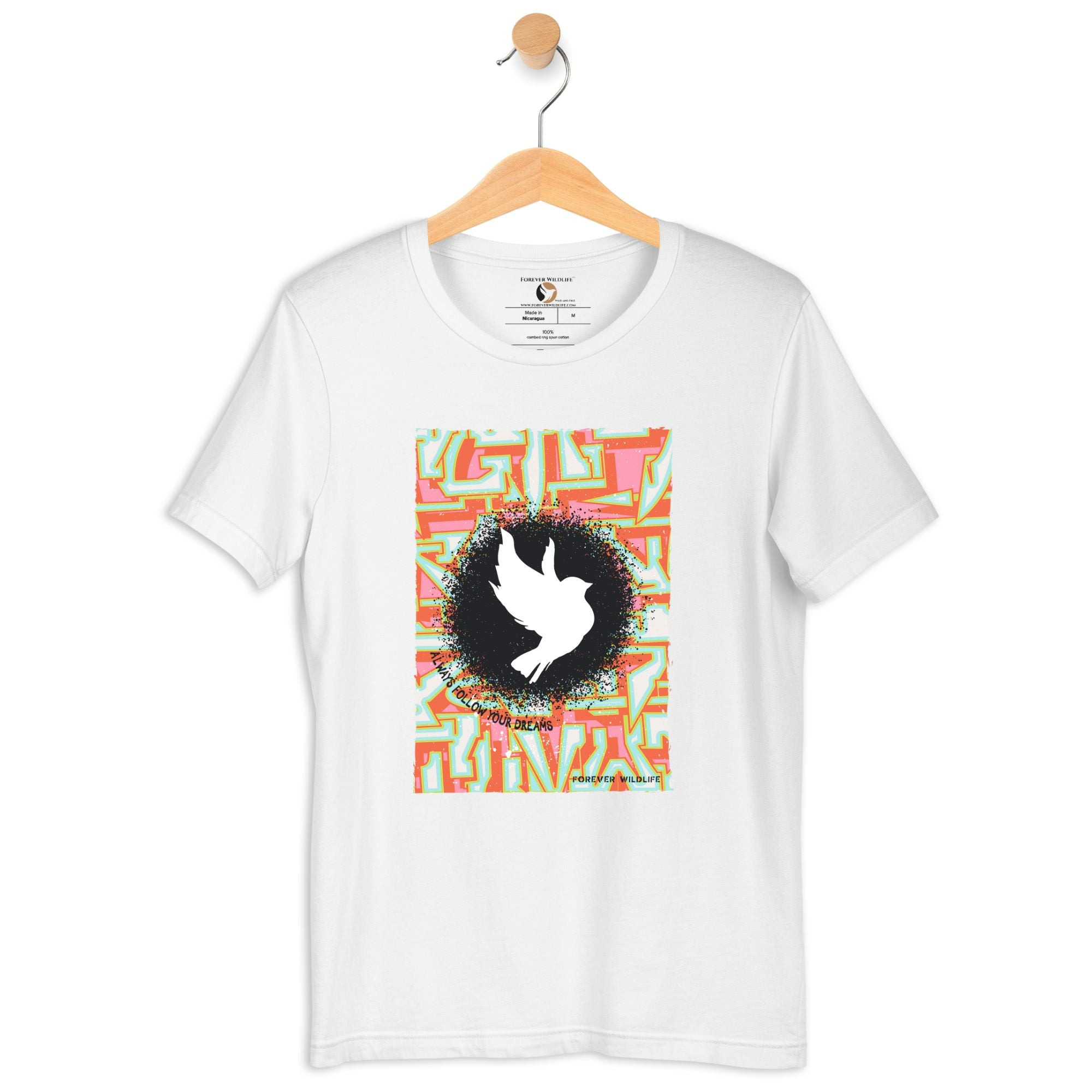 Dove Shirt in White - High-Quality Wildlife Inspirational T-Shirt Design, Wildlife Clothing from Forever Wildlife