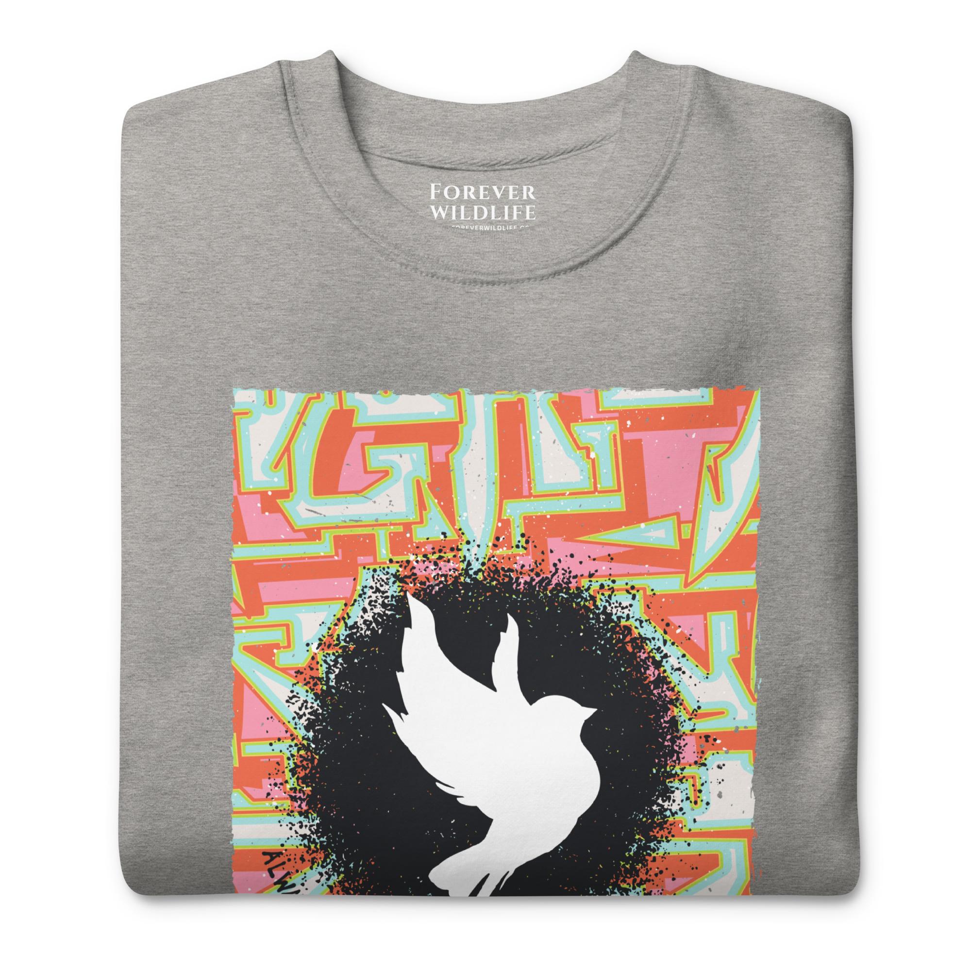 Dove Sweatshirt in Grey-Premium Wildlife Animal Inspiration Sweatshirt Design with 'Always Follow Your Dreams' text, part of Wildlife Sweatshirts & Clothing from Forever Wildlife.