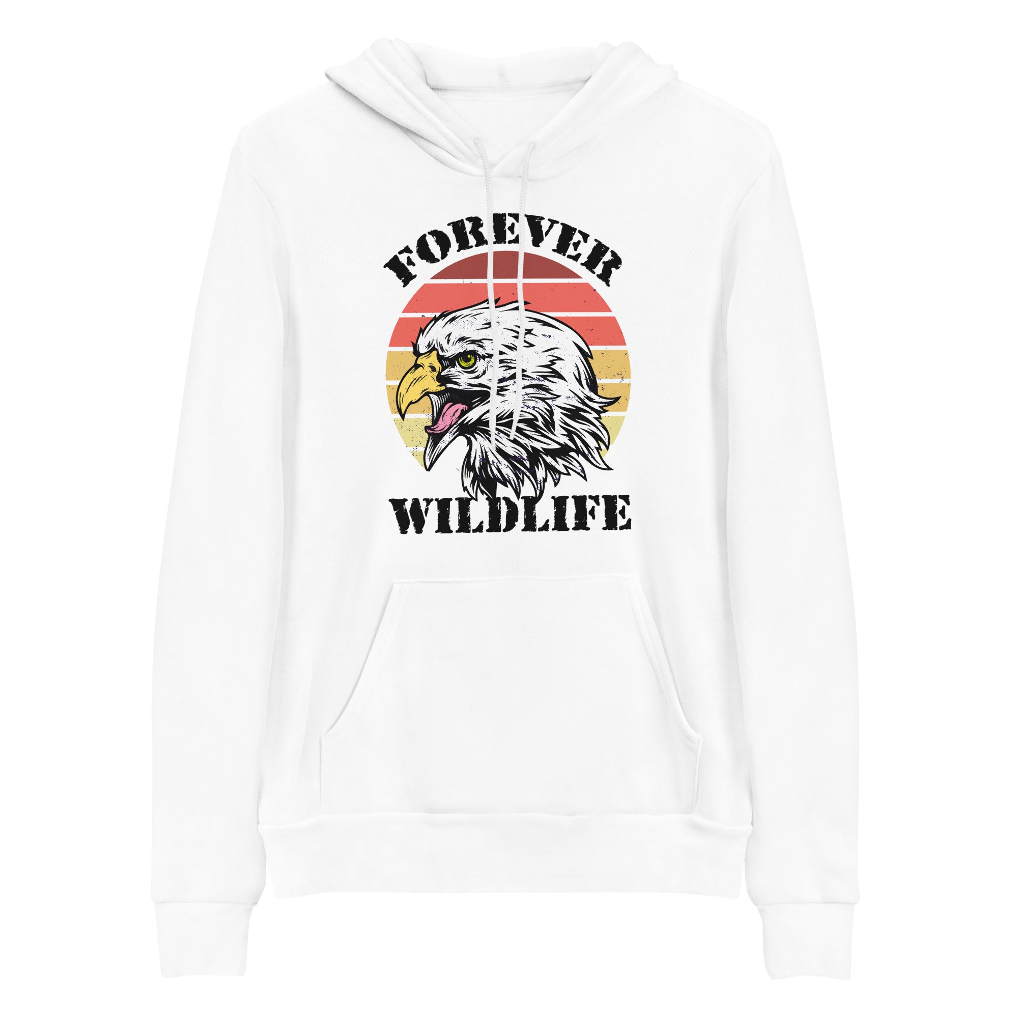  Eagle Hoodie in White – Premium Wildlife Animal Inspirational Hoodie Design, part of Wildlife Hoodies & Clothing from Forever Wildlife