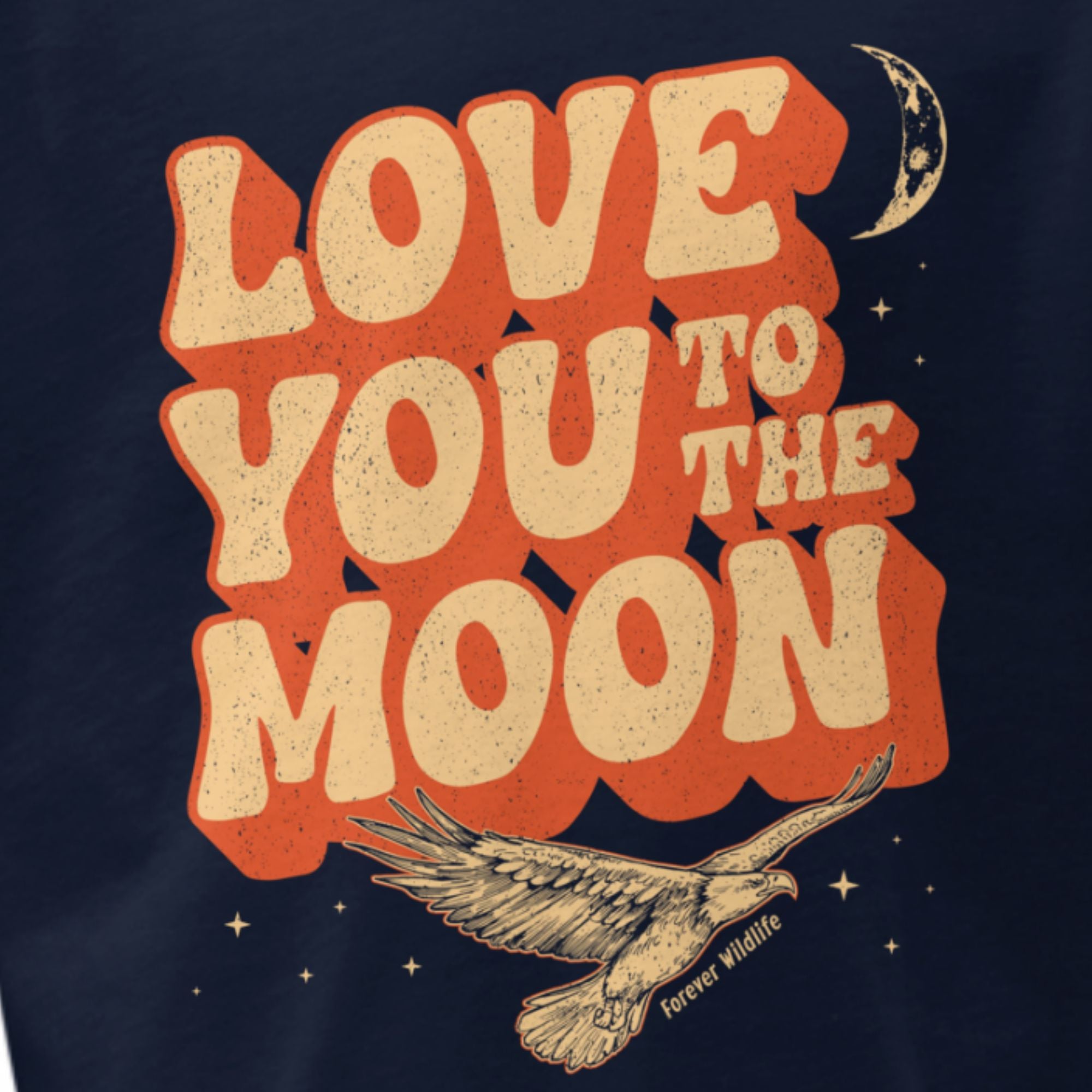 Eagle T-Shirt in Navy – Premium Wildlife T-Shirt Design with Love You To The Moon Text, Eagle Shirts and Wildlife Clothing