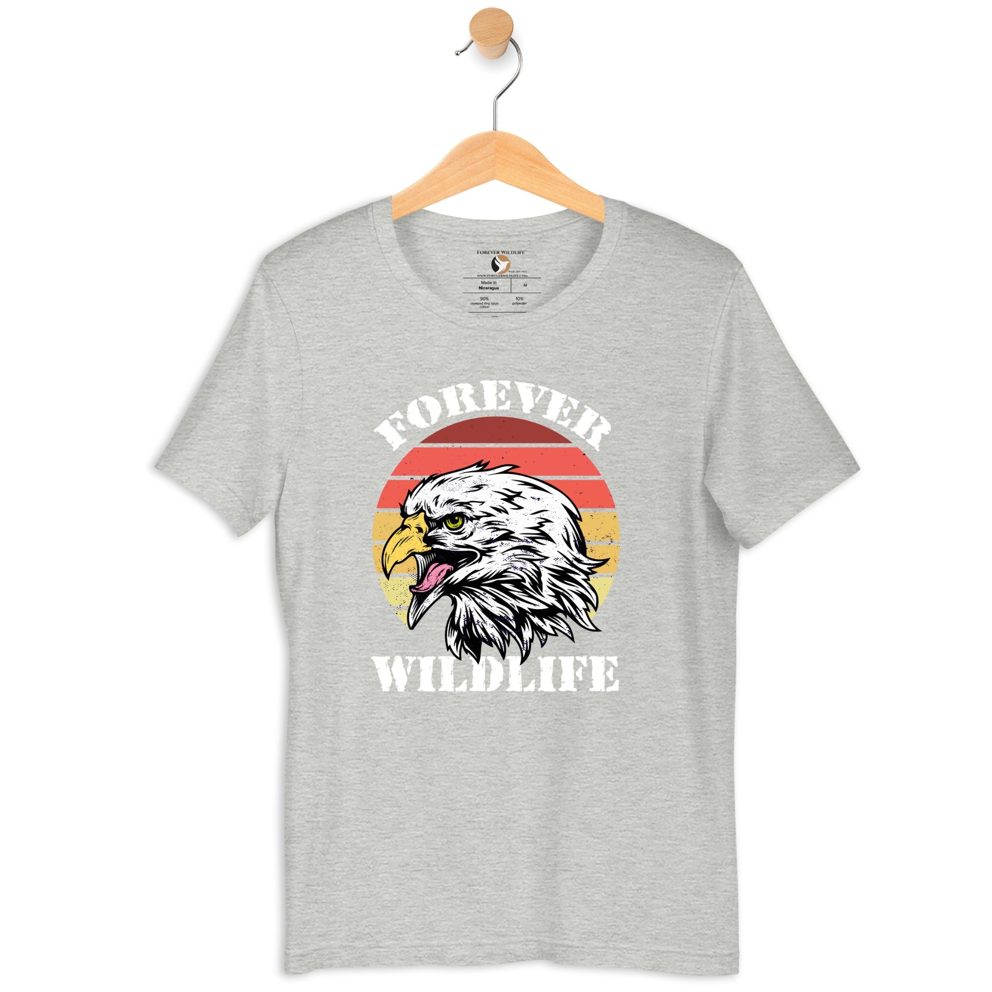 Eagle T-Shirt, Heather Tee in Athletic Grey – Premium Wildlife T-Shirt Design, Eagle Shirts and Wildlife Clothing from Forever Wildlife