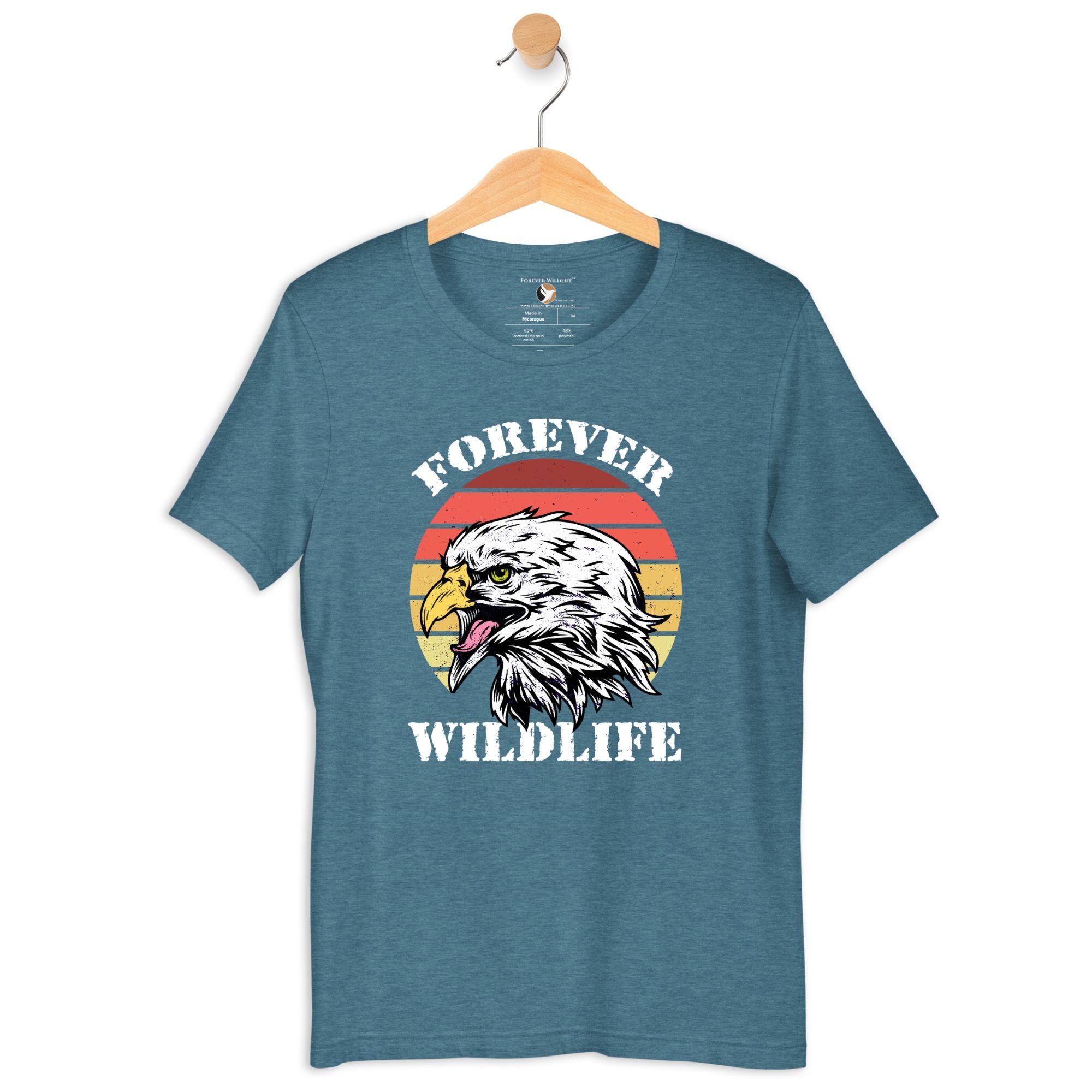 Eagle T-Shirt, Heather Tee in deep teal – Premium Wildlife T-Shirt Design, Eagle Shirts and Wildlife Clothing from Forever Wildlife