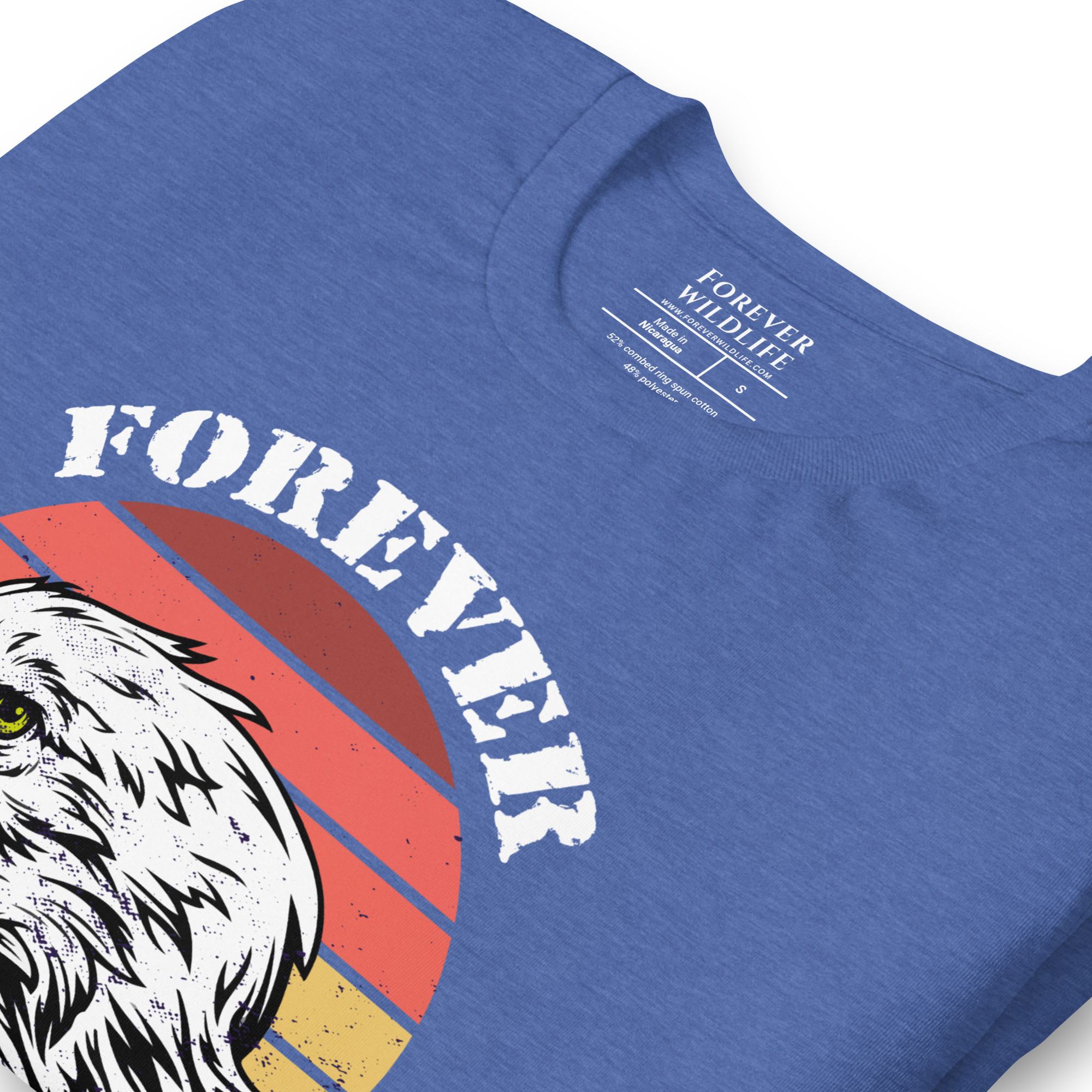 Eagle T-Shirt, Heather Tee in True Royal – Premium Wildlife T-Shirt Design, Eagle Shirts and Wildlife Clothing from Forever Wildlife
