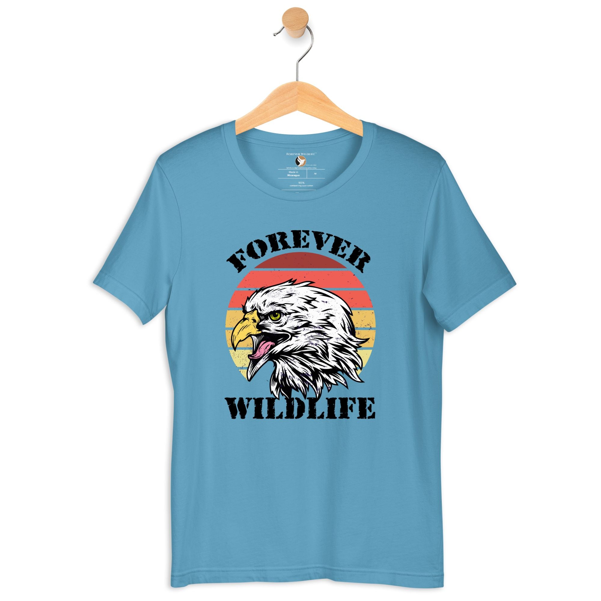 Eagle T-Shirt in Ocean Blue – Premium Wildlife T-Shirt Design, Eagle Shirts and Wildlife Apparel from Forever Wildlife