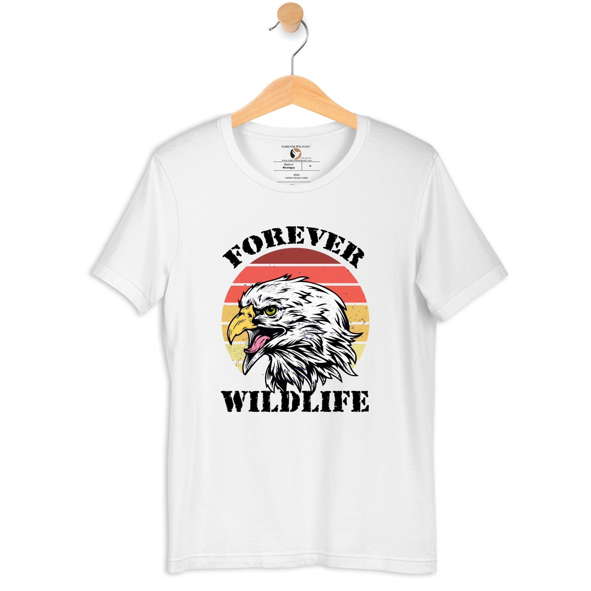 Eagle T-Shirt in White – Premium Wildlife T-Shirt Design, Eagle Shirts and Wildlife Clothing from Forever Wildlife
