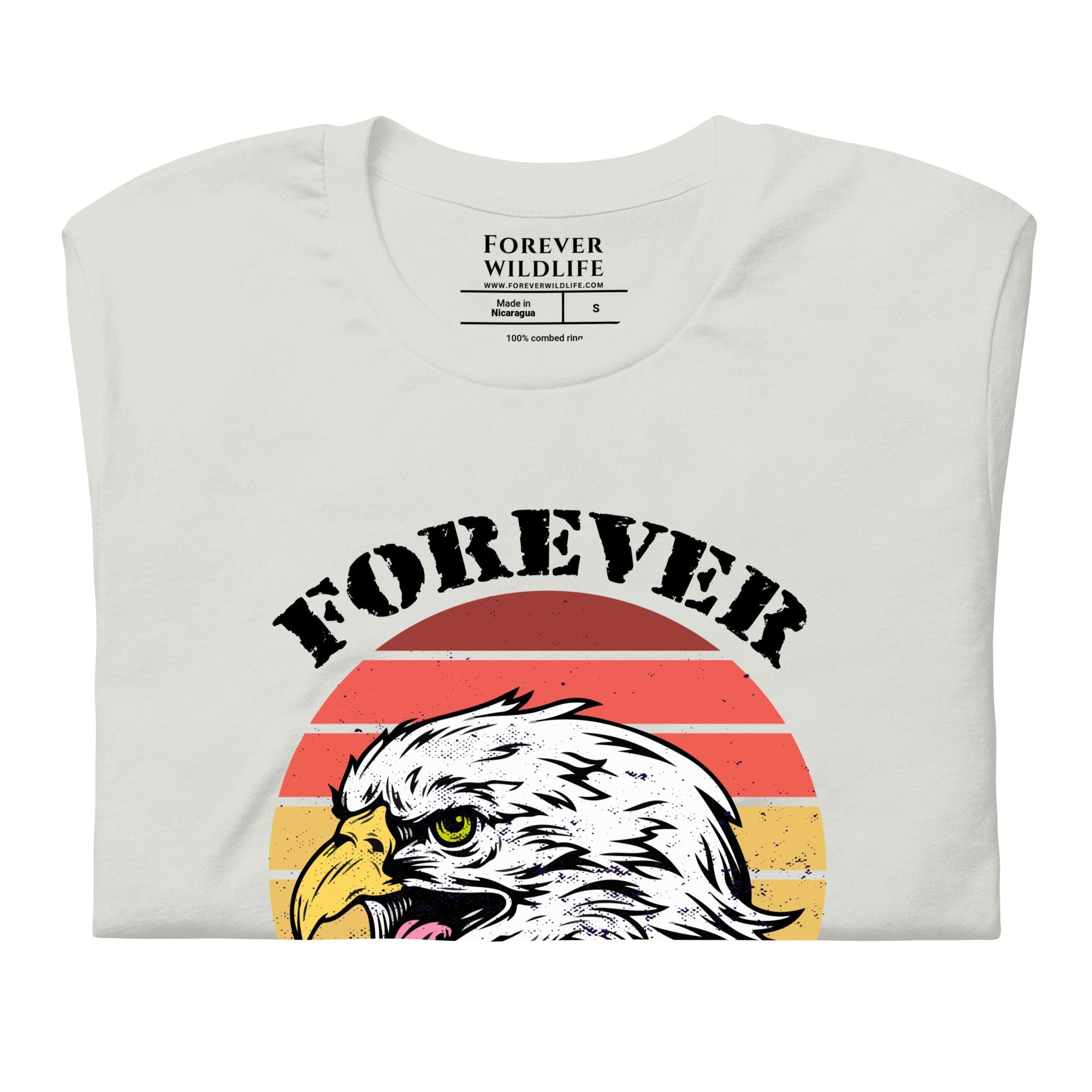 Eagle T-Shirt in Silver – Premium Wildlife T-Shirt Design, Eagle Shirts and Wildlife Apparel from Forever Wildlife