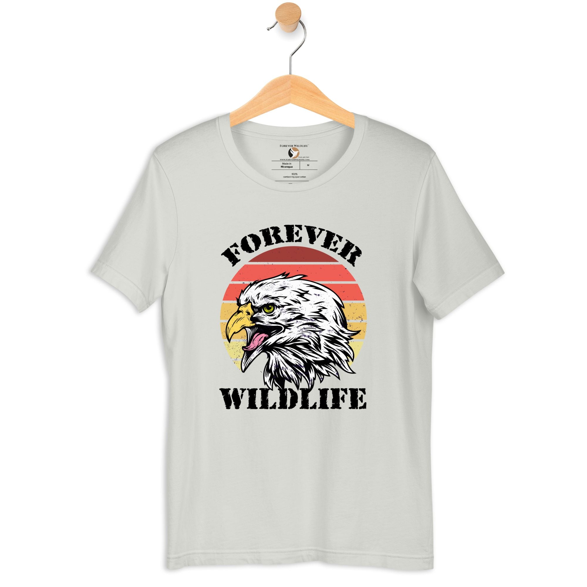 Eagle T-Shirt in Silver – Premium Wildlife T-Shirt Design, Eagle Shirts and Wildlife Clothing from Forever Wildlife