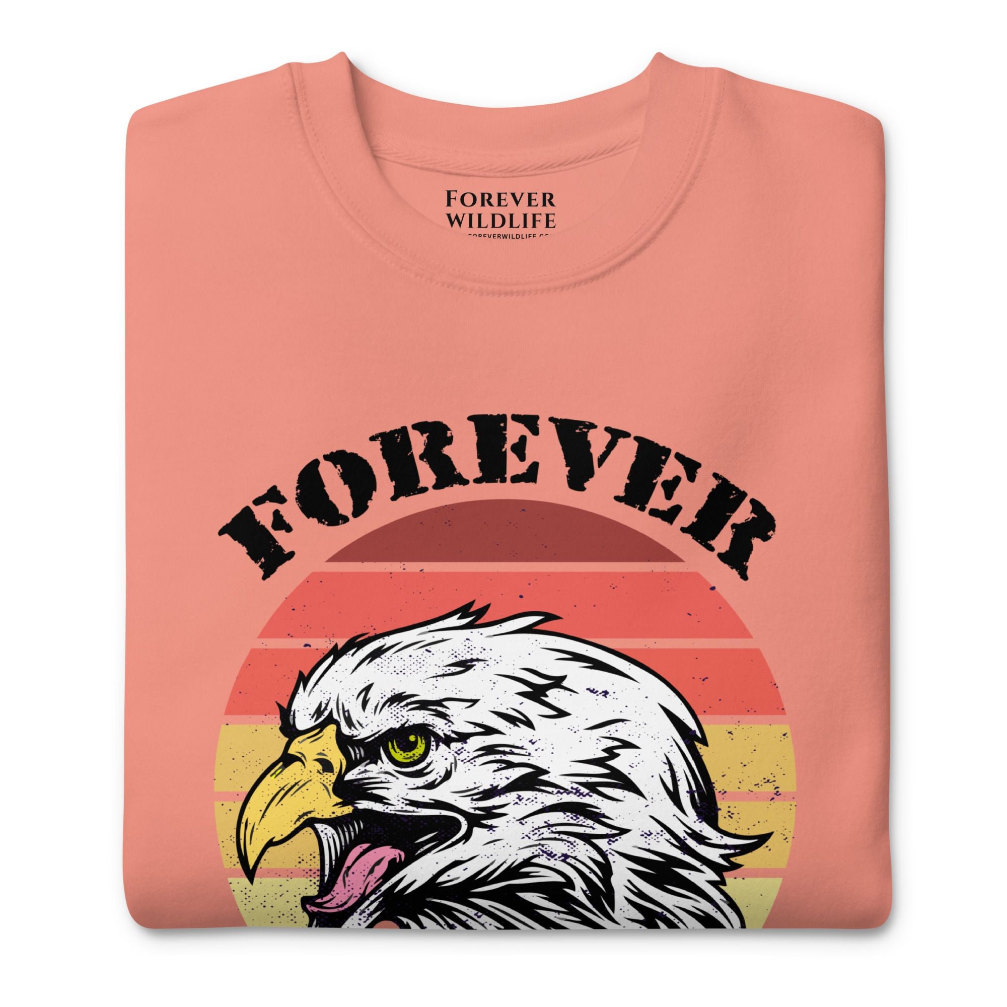Eagle Sweatshirt in Rose-Premium Wildlife Animal Inspiration Sweatshirt Design, part of Wildlife Sweatshirts & Clothing from Forever Wildlife.