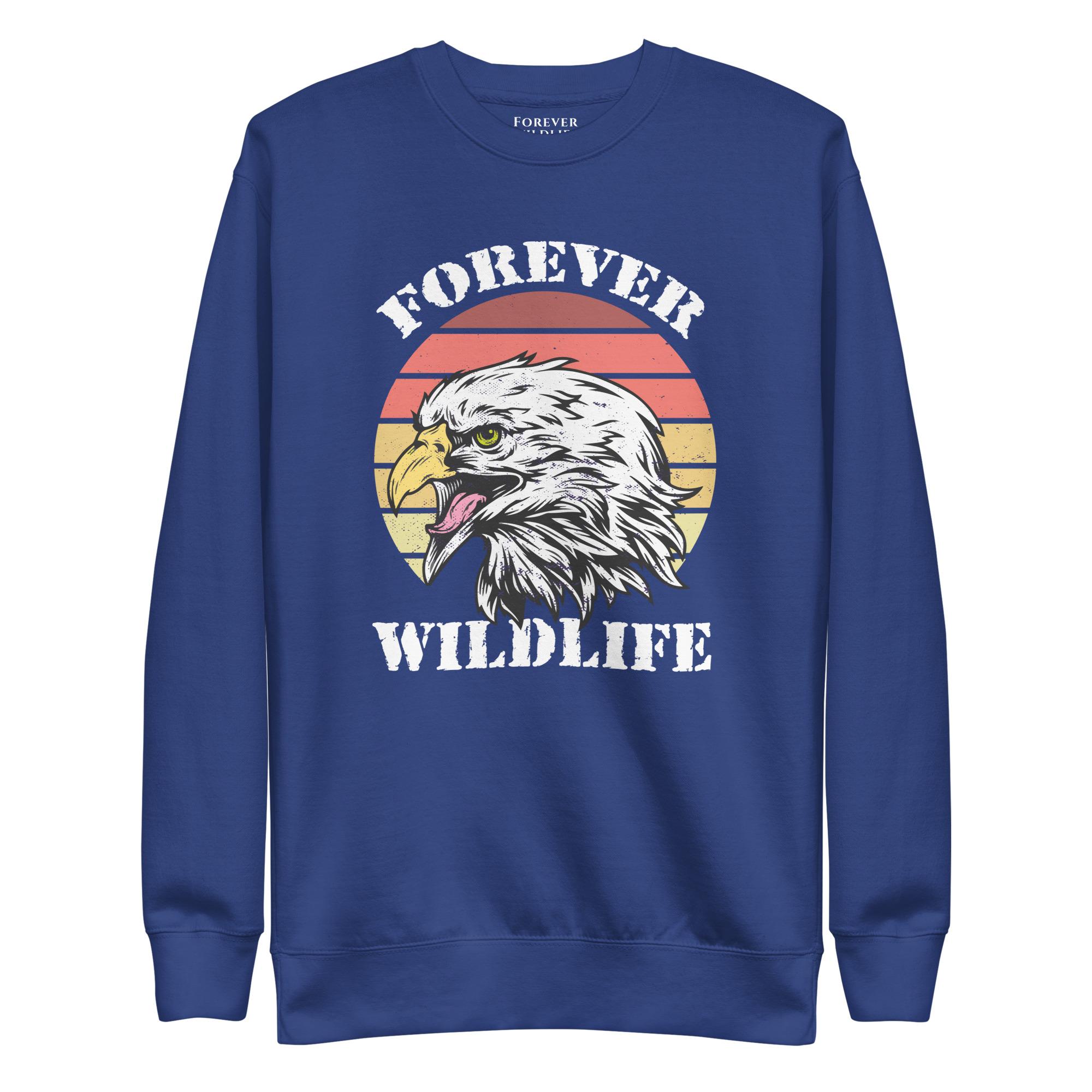 Eagle Sweatshirt in Team Royal-Premium Wildlife Animal Inspiration Sweatshirt Design, part of Wildlife Sweatshirts & Clothing from Forever Wildlife.