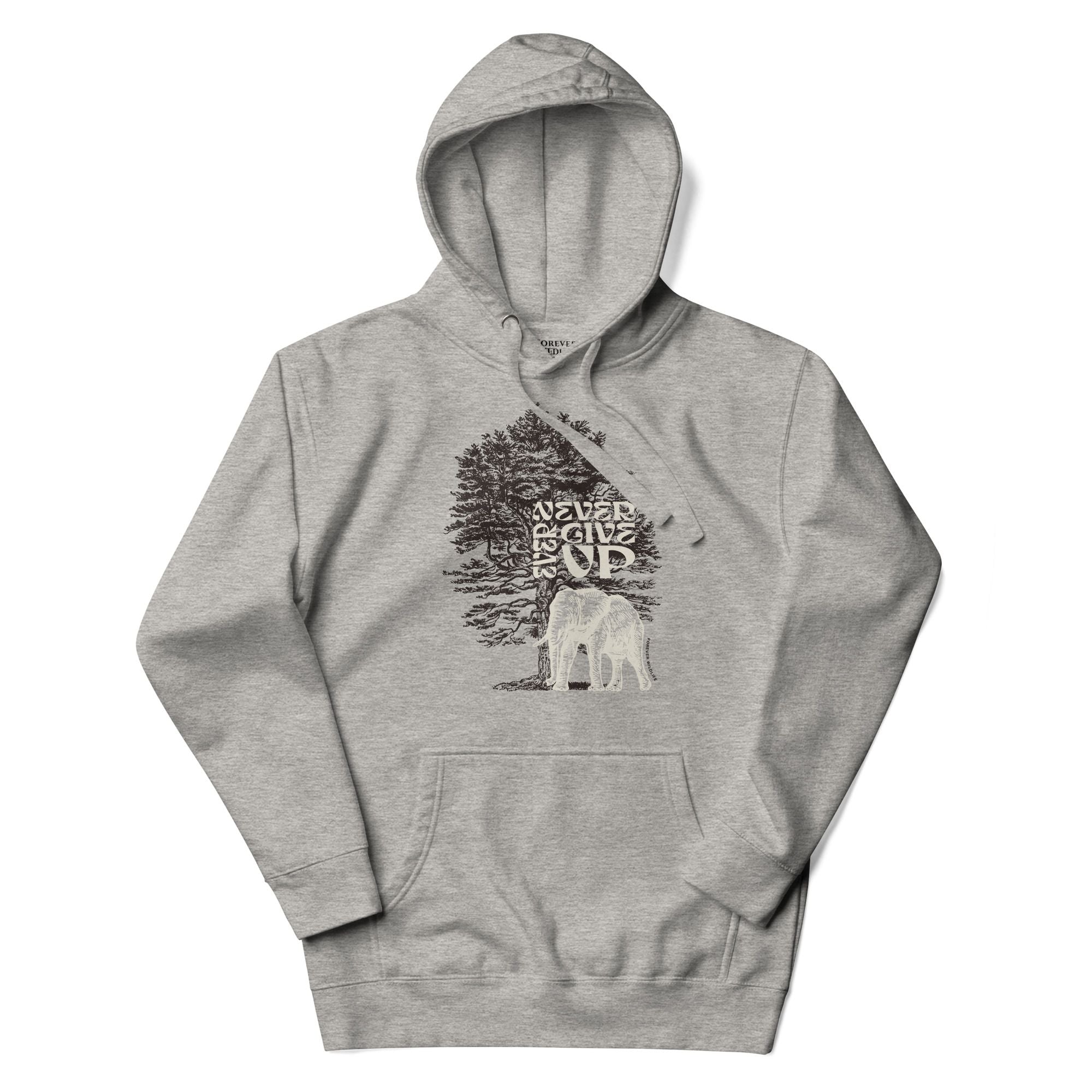 Elephant Hoodie in Grey – Premium Wildlife Animal Inspirational Hoodie Design, part of Wildlife Hoodies & Clothing from Forever Wildlife