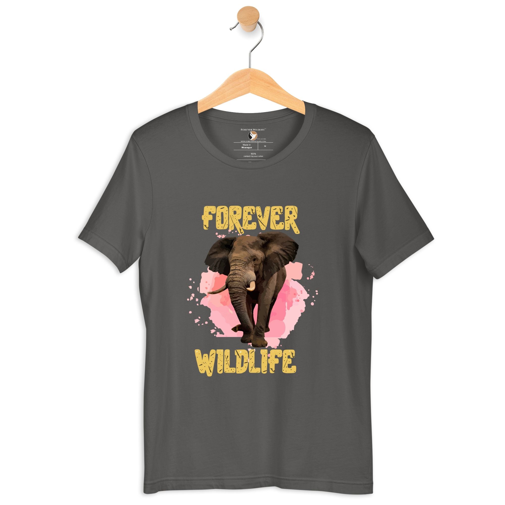 Elephant T-Shirt in Asphalt – Premium Wildlife T-Shirt Design, Wildlife Clothing & Apparel from Forever Wildlife
