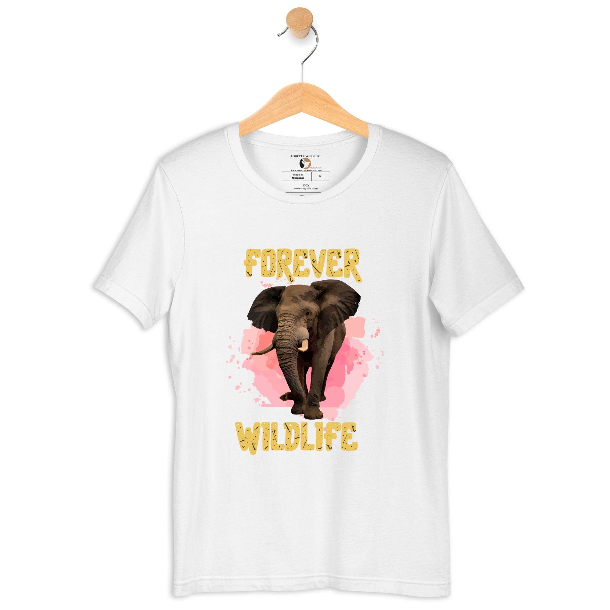 Elephant T-Shirt in White – Premium Wildlife T-Shirt Design, Wildlife Clothing & Apparel from Forever Wildlife