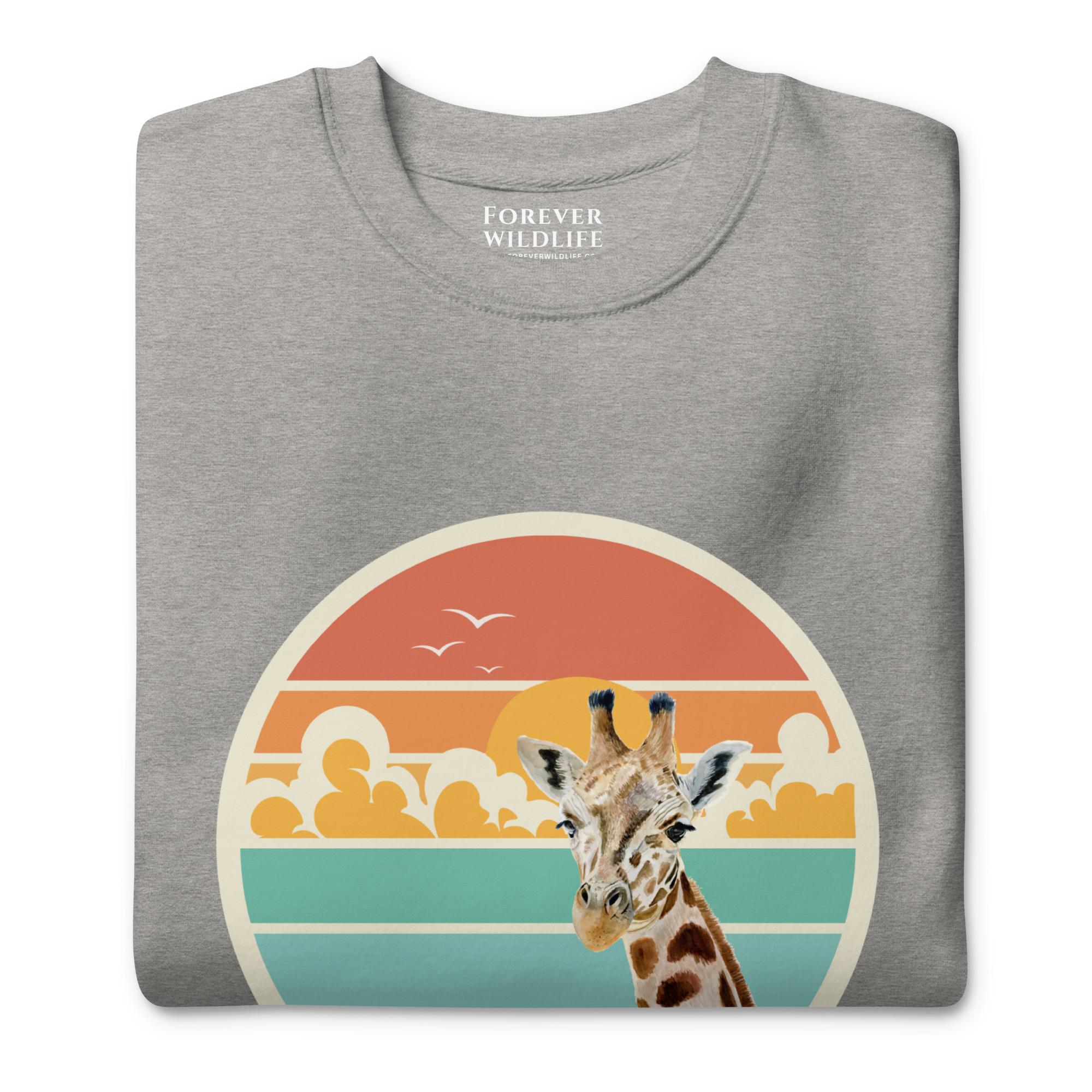 Giraffe Sweatshirt in Grey-Premium Wildlife Animal Inspiration Sweatshirt Design, part of Wildlife Sweatshirts & Clothing from Forever Wildlife.