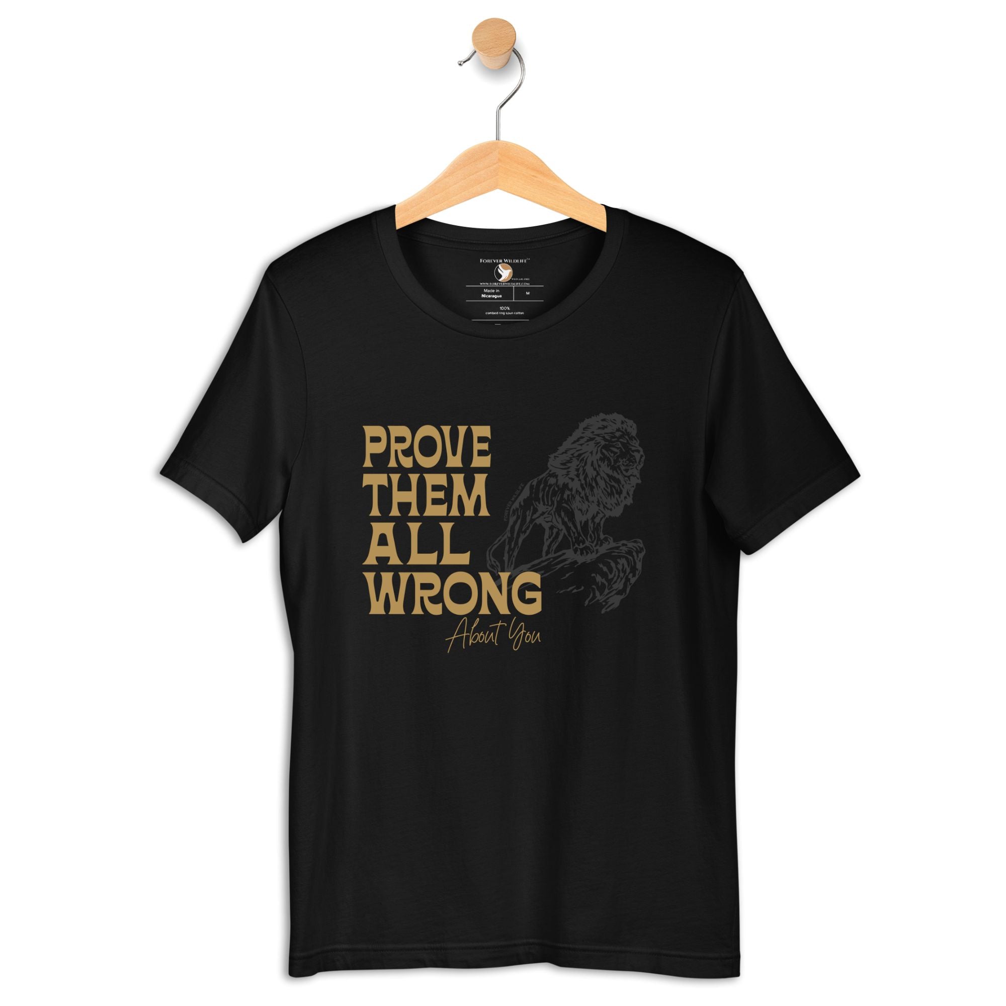 Lion T-Shirt in Black – Premium Wildlife T-Shirt Design, Wildlife Clothing & Apparel from Forever Wildlife