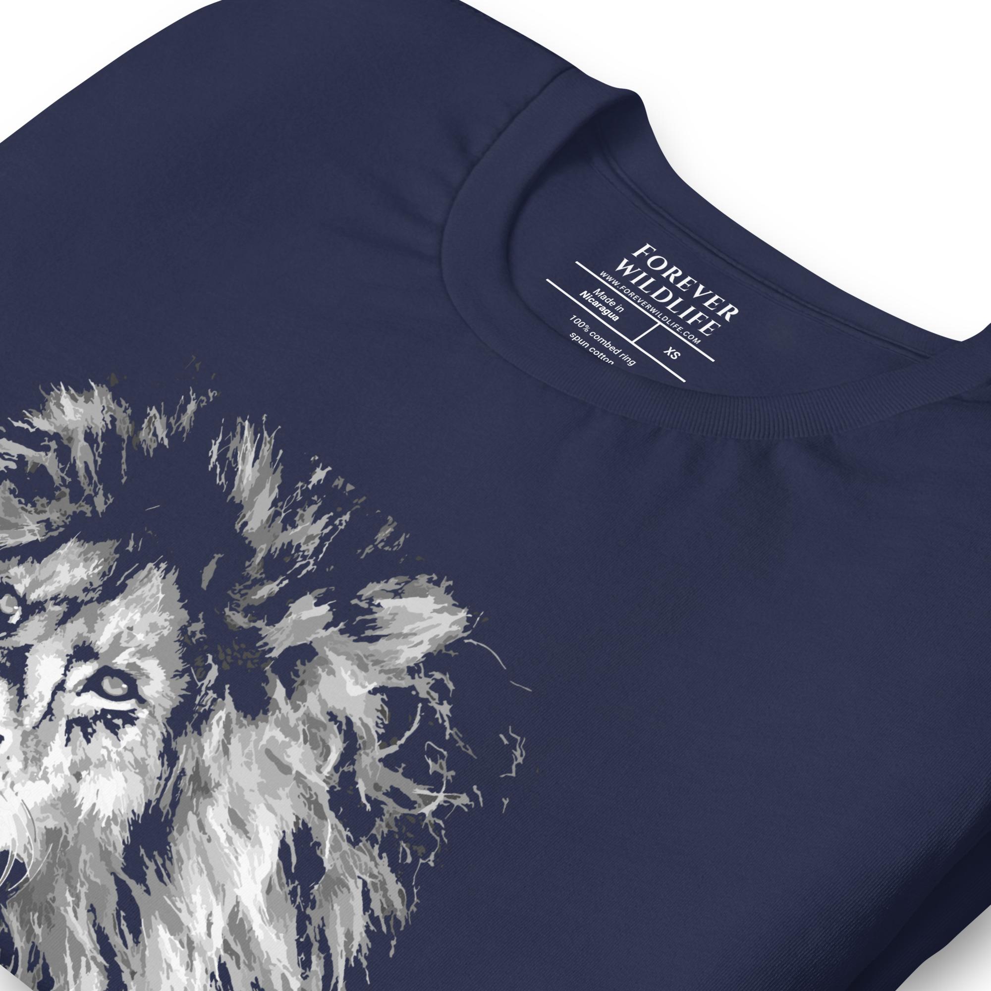 Lion T-Shirt in Navy – Premium Wildlife T-Shirt Design, Wildlife Clothing & Apparel from Forever Wildlife