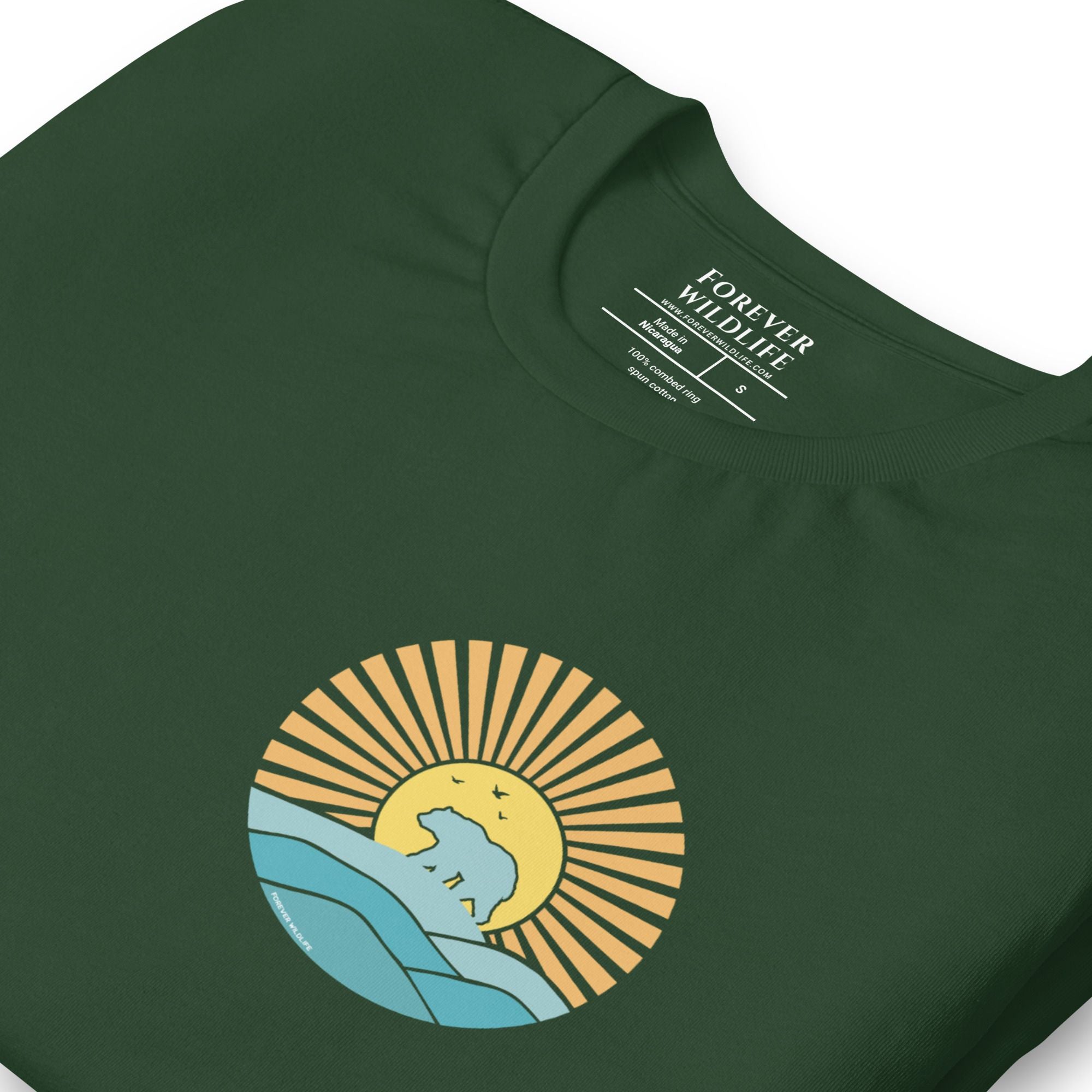 Polar Bear T-shirt in Forest, Premium Wildlife Animal Inspirational T-shirt Design, part of Wildlife T-Shirts & Clothing from Forever Wildlife.