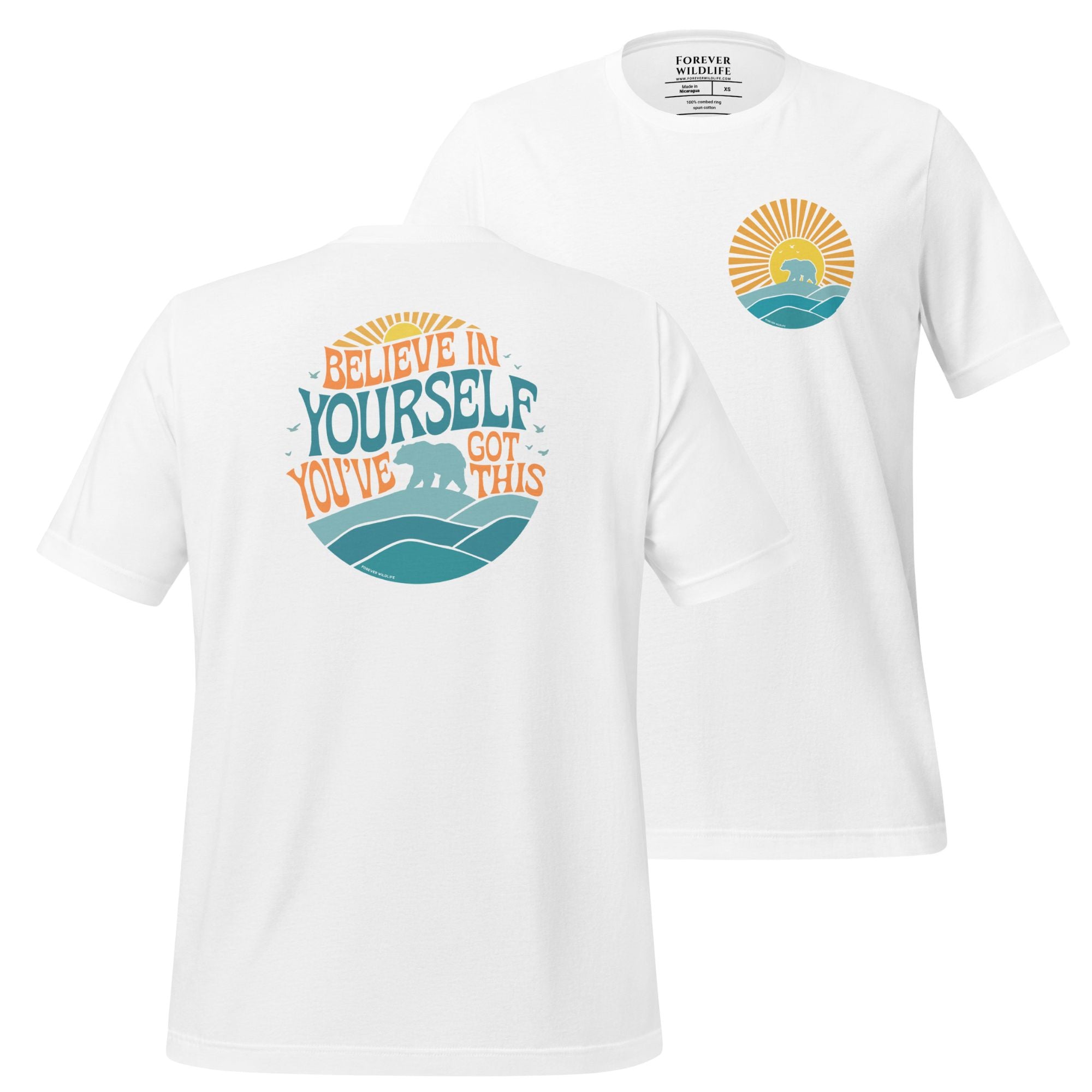 Polar Bear T-shirt in White, Premium Wildlife Animal Inspirational T-shirt Design, part of Wildlife T-Shirts & Clothing from Forever Wildlife.
