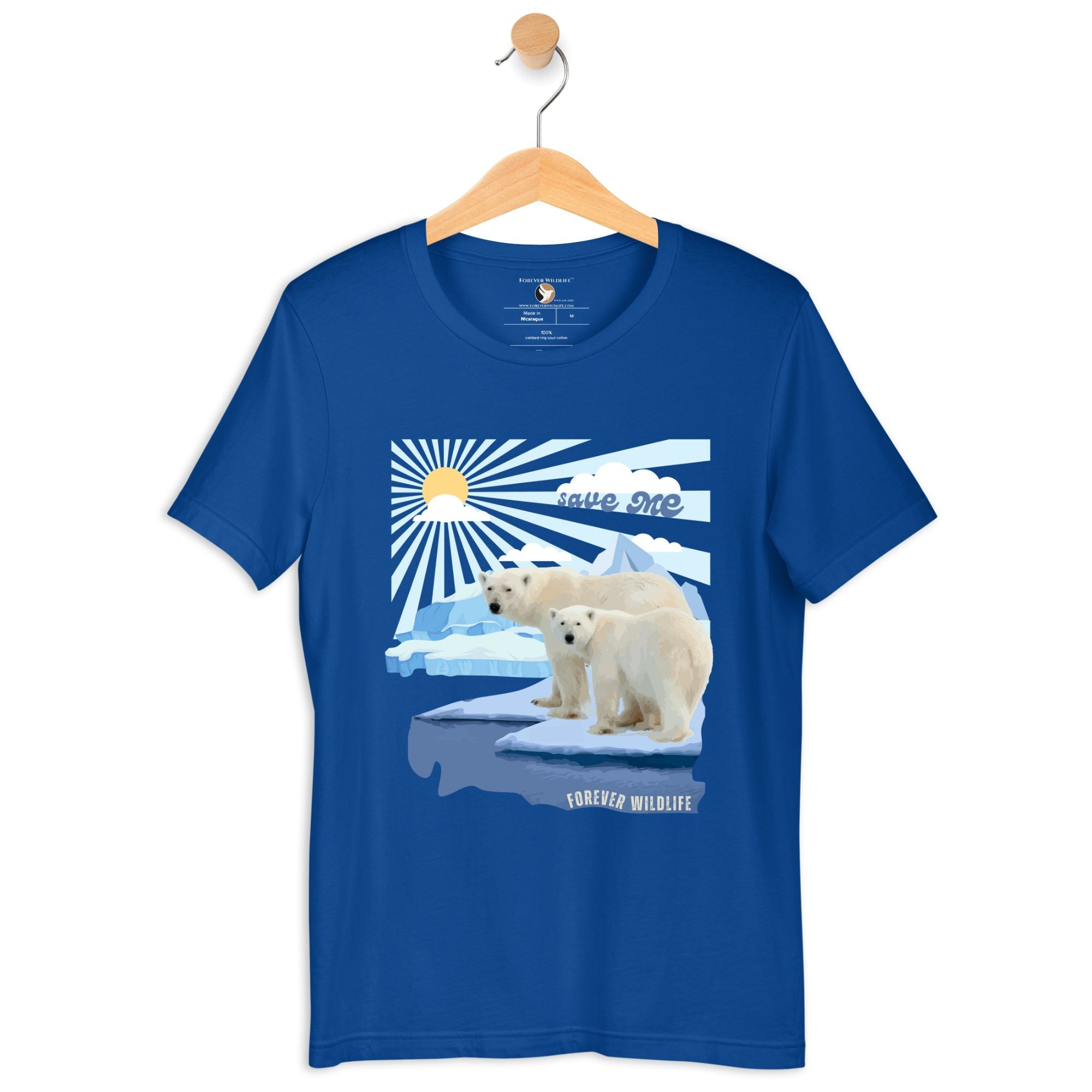 Polar Bears T-Shirt in True Royal – Premium Wildlife T-Shirt Design, Wildlife Clothing & Apparel from Forever Wildlife