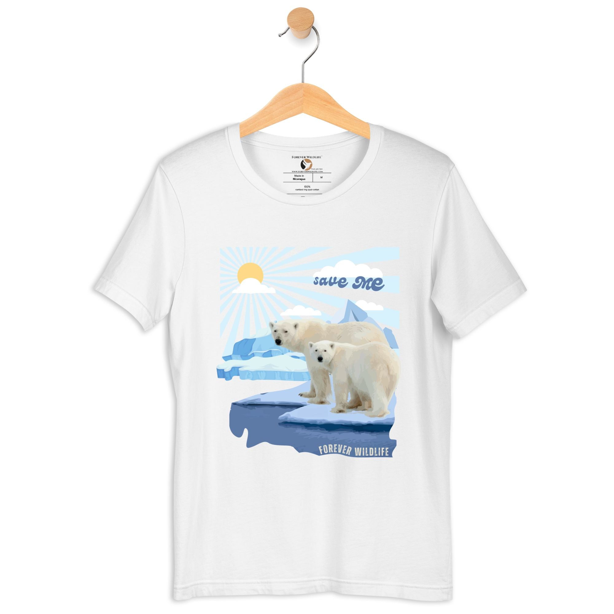 Polar Bears T-Shirt in White – Premium Wildlife T-Shirt Design, Wildlife Clothing & Apparel from Forever Wildlife