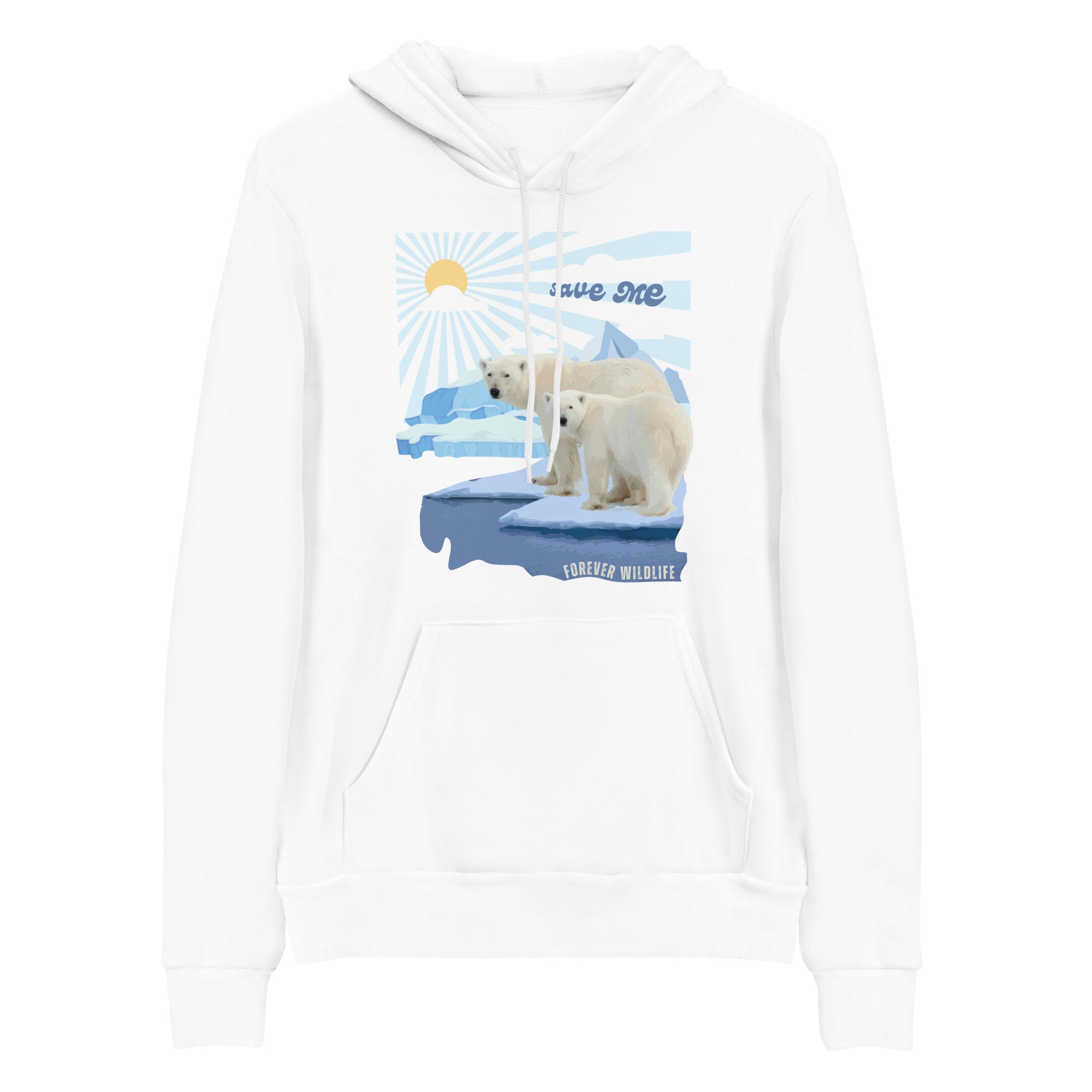 Polar Bears Hoodie in White – Premium Wildlife Animal Inspirational Hoodie Design, Save The Polar Bears part of Wildlife Hoodies & Clothing from Forever Wildlife